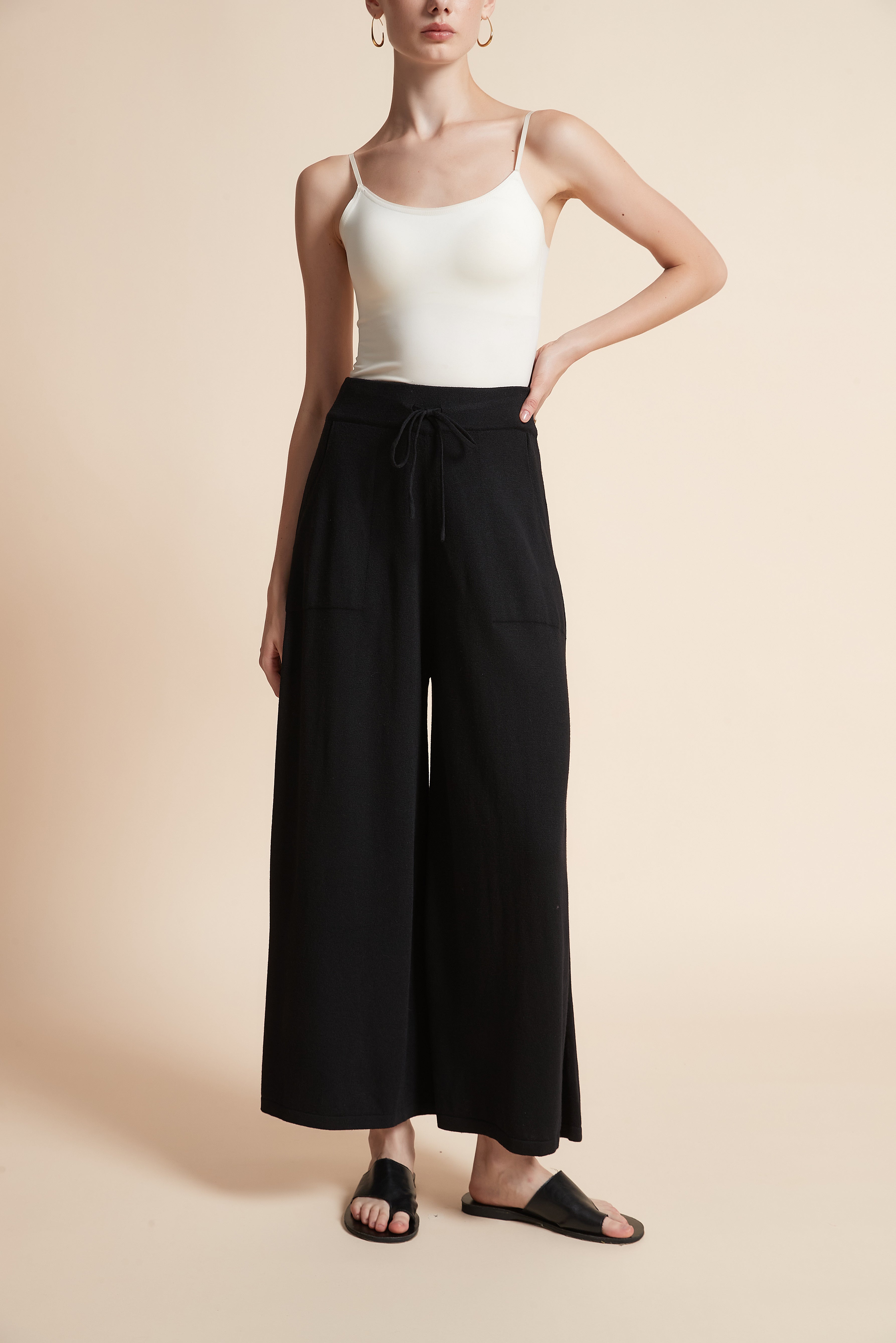 Wide-Leg Pants with Pockets