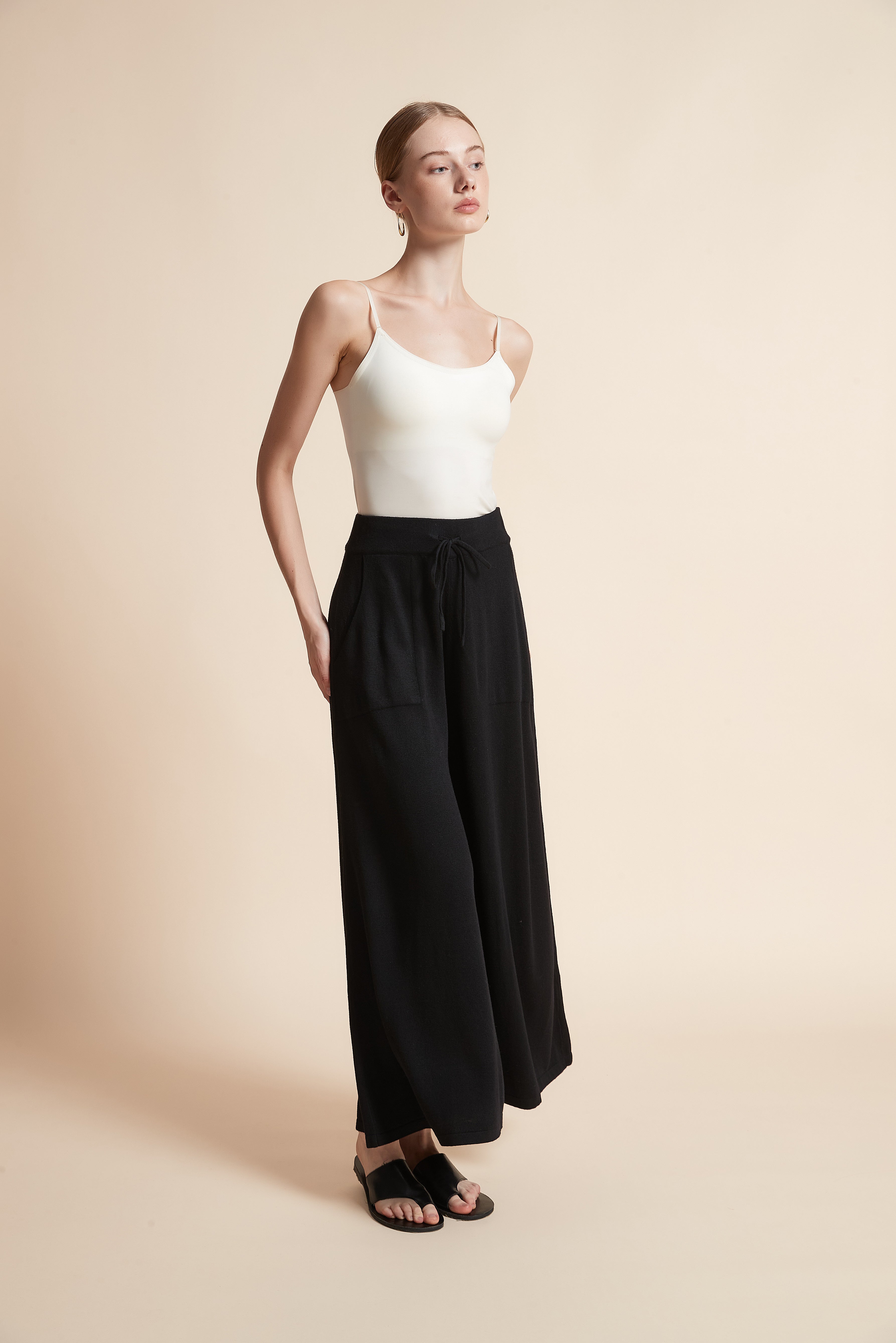 Wide-Leg Pants with Pockets