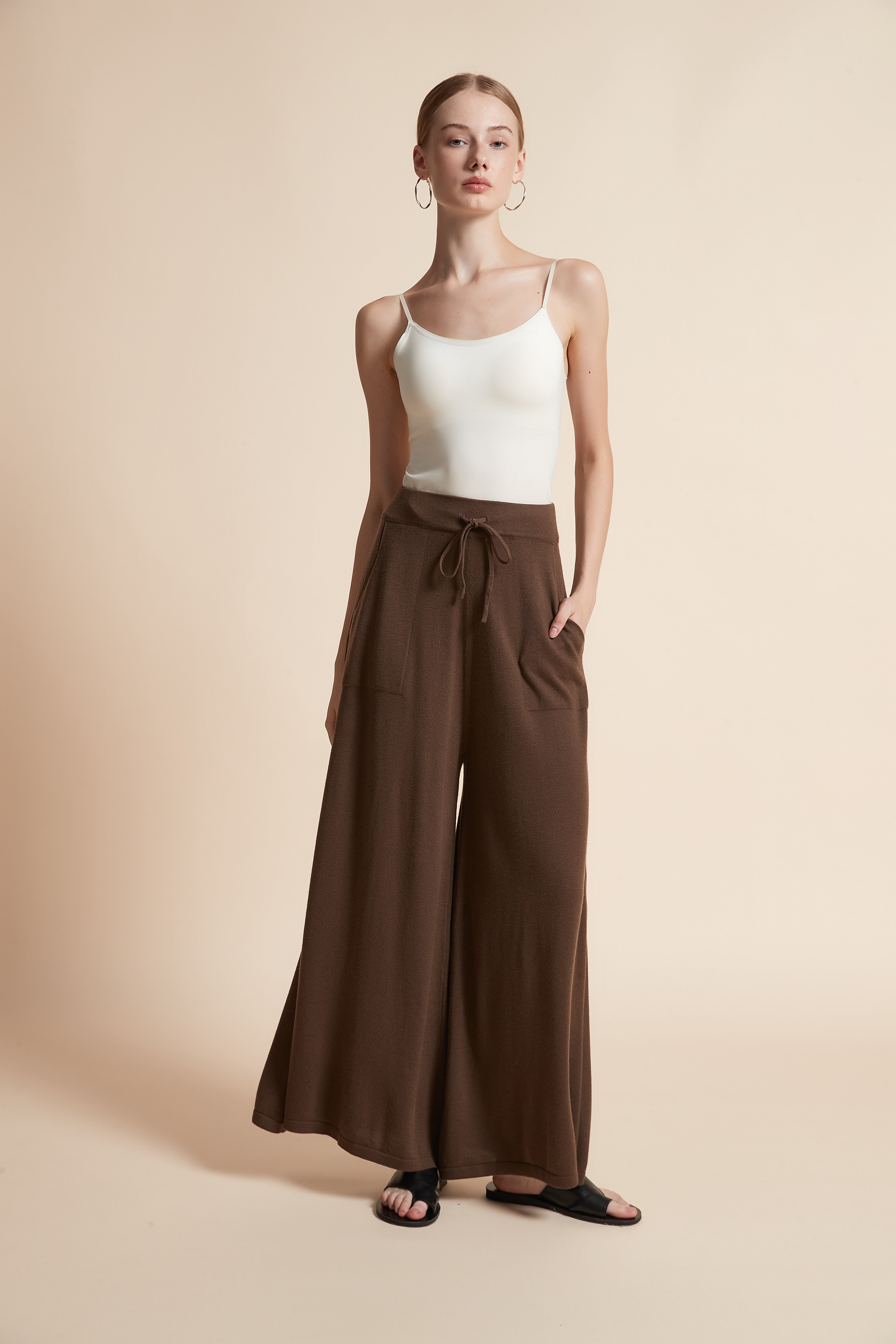 Wide-Leg Pants with Pockets