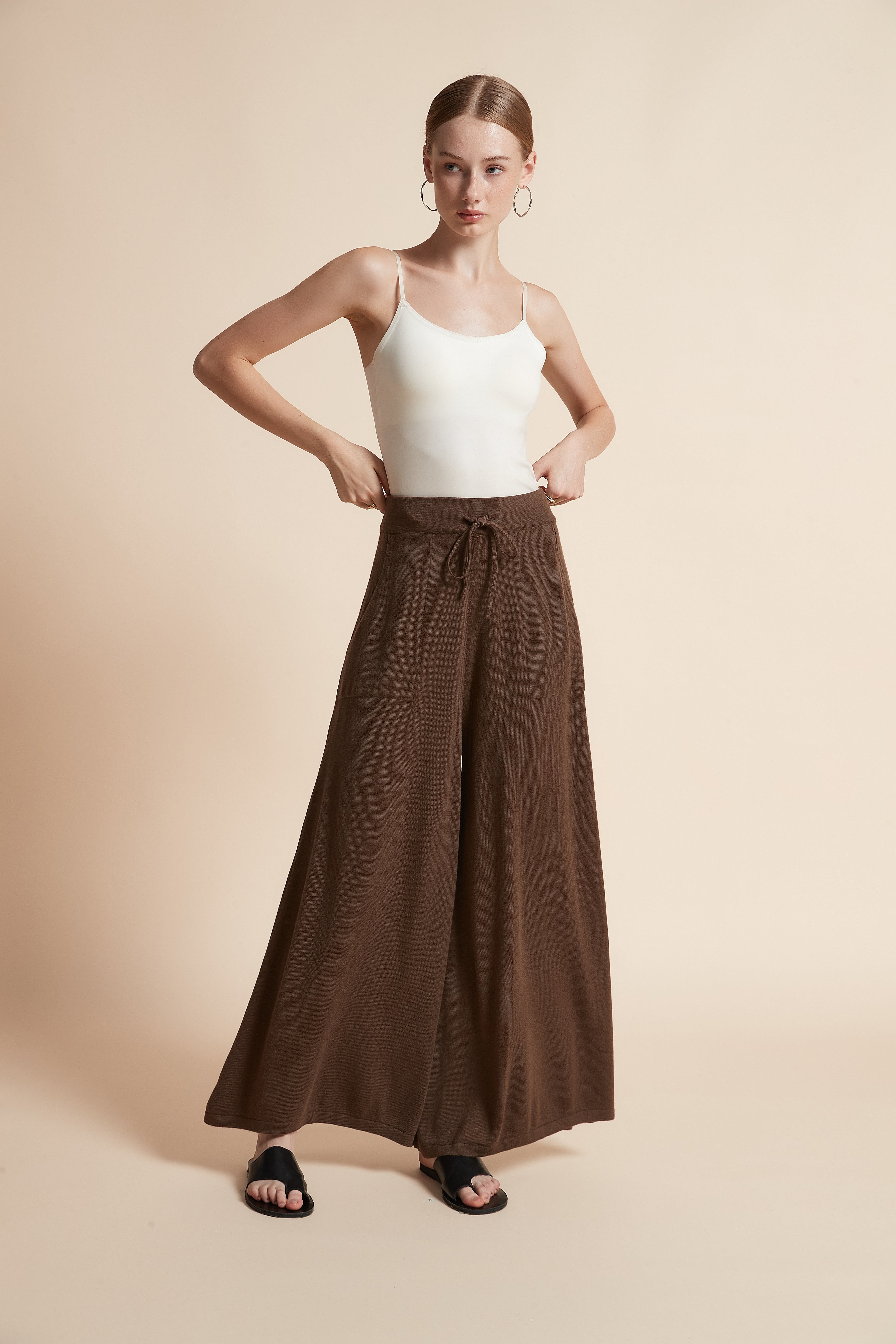 Wide-Leg Pants with Pockets