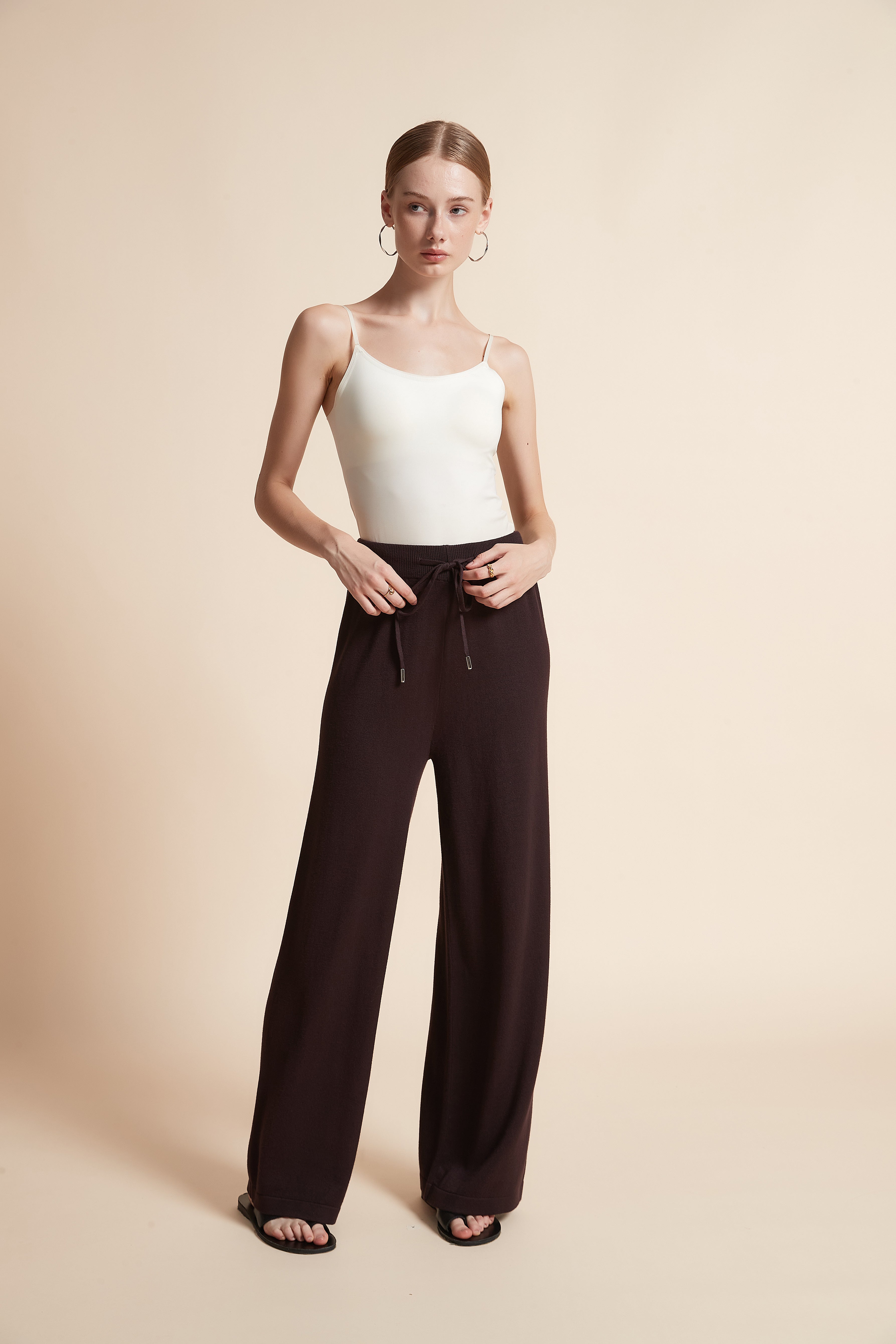 Wide-Leg Drawstring Pants