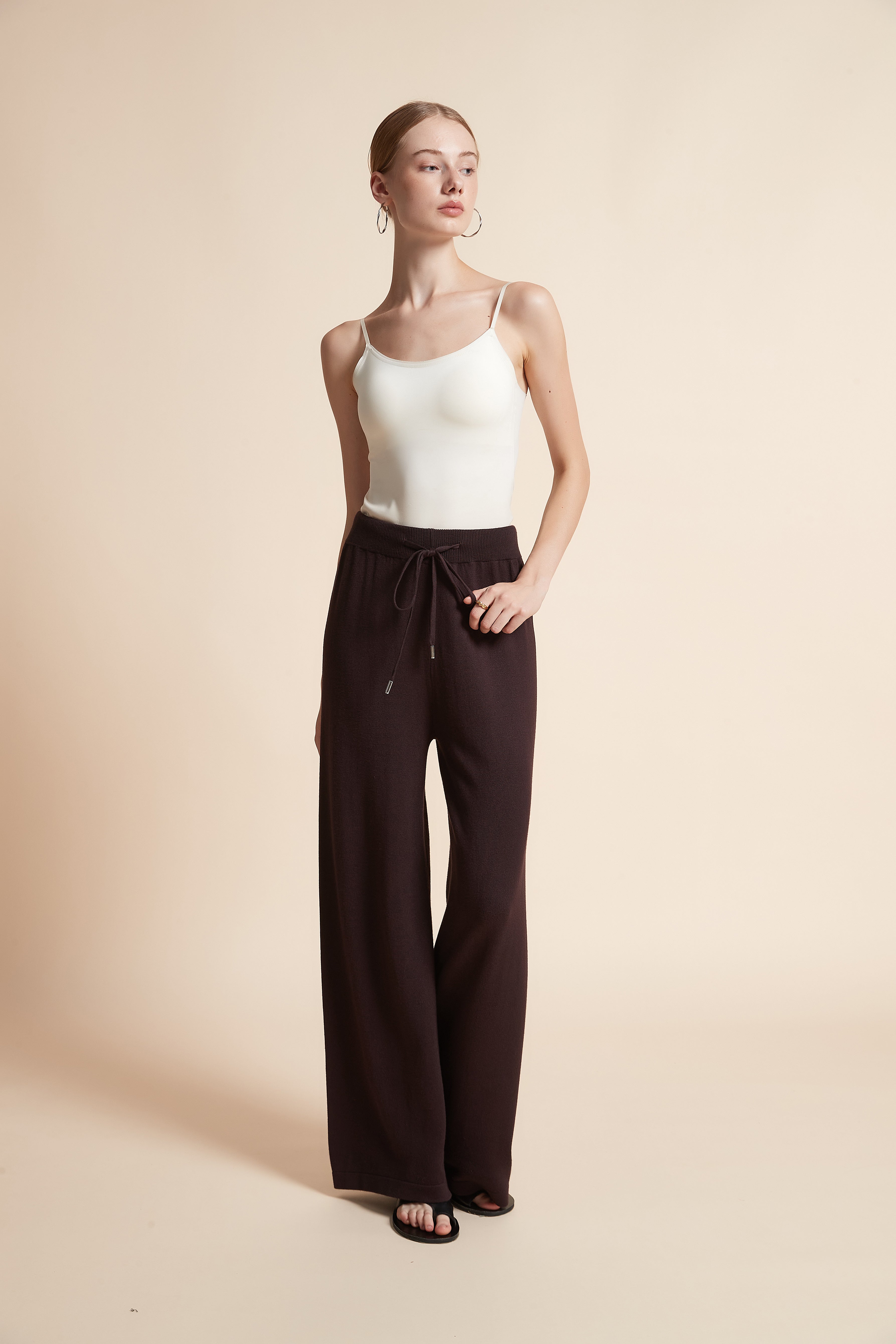 Wide-Leg Drawstring Pants