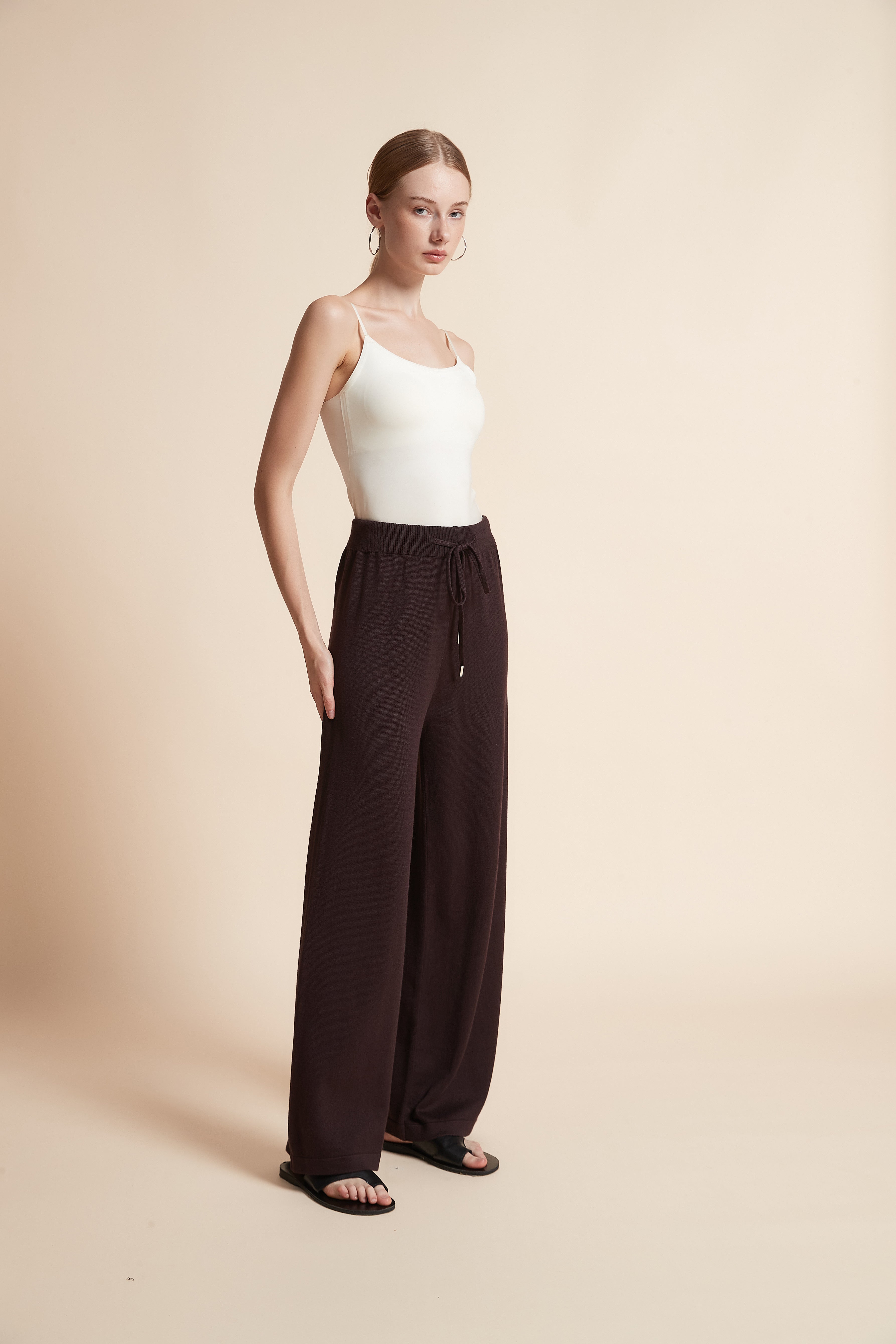 Wide-Leg Drawstring Pants