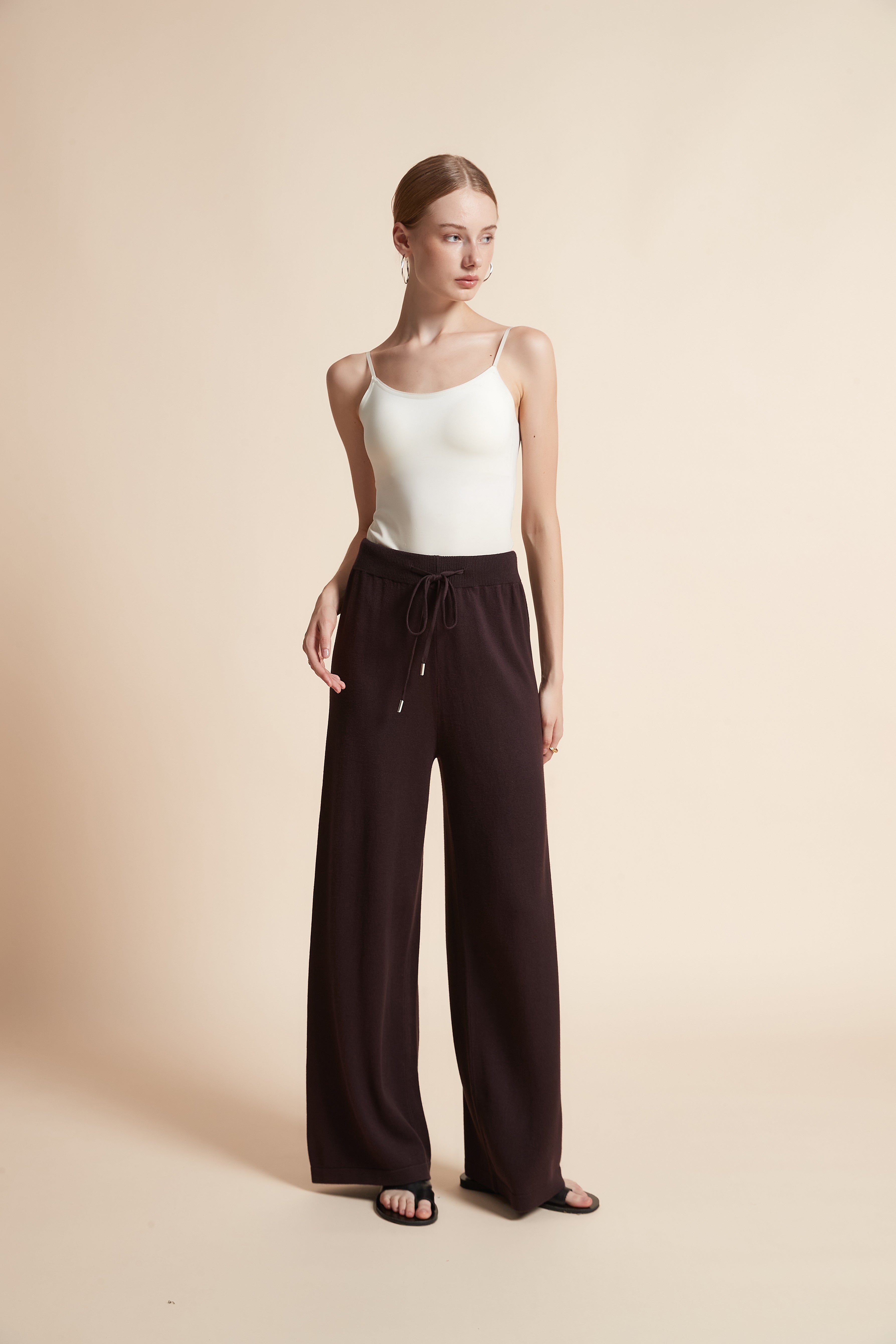 Wide-Leg Drawstring Pants