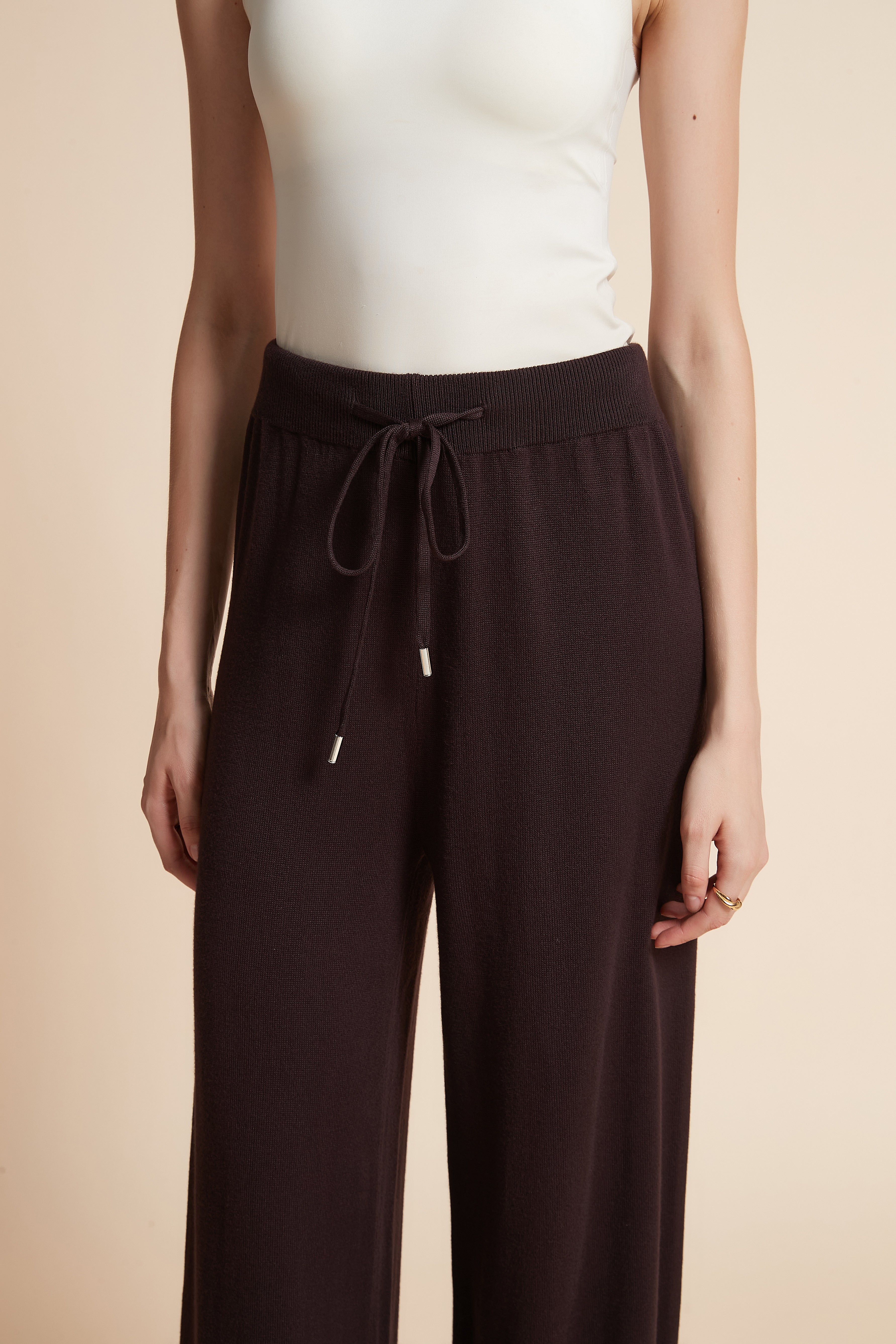 Wide-Leg Drawstring Pants