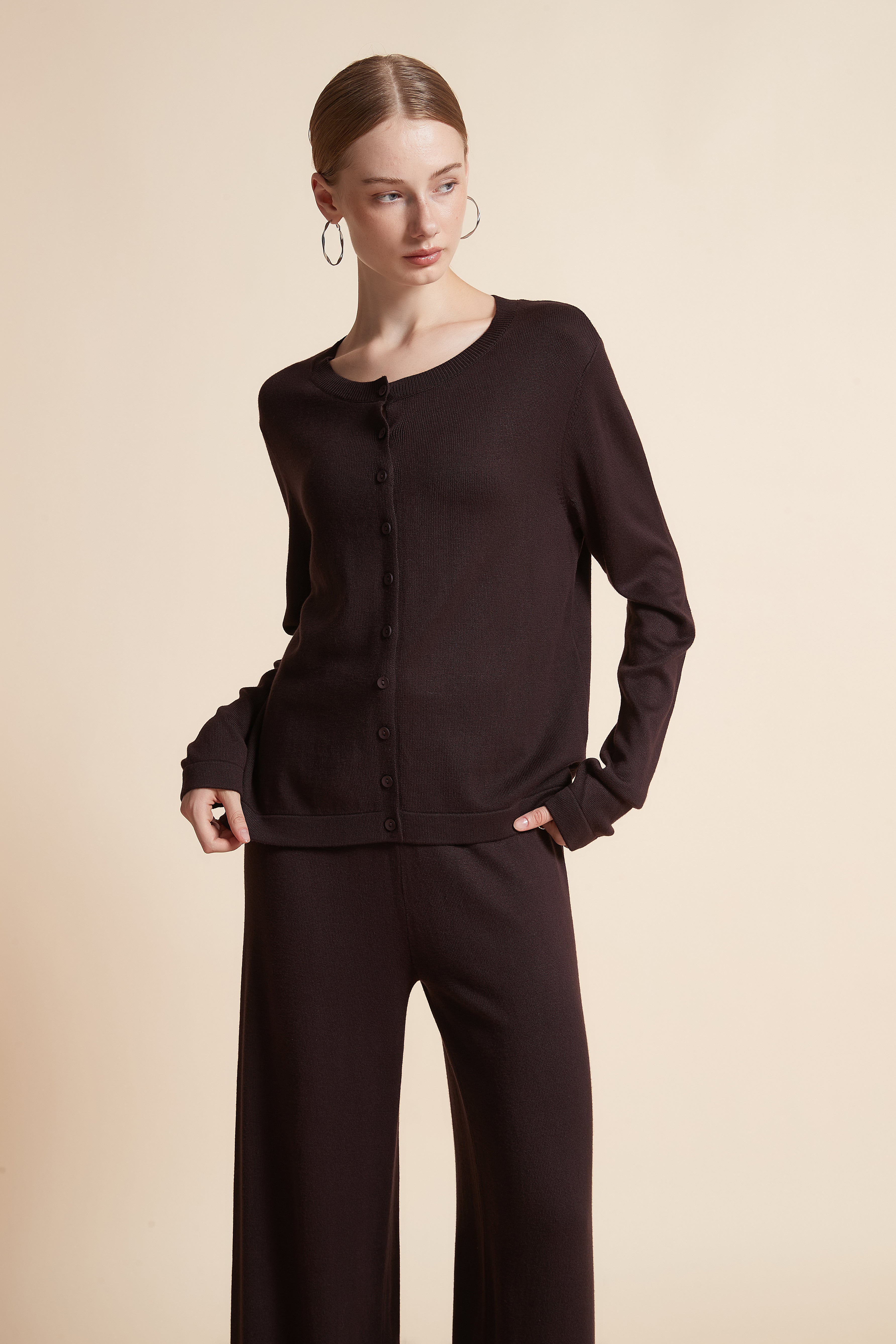 Solid Long-Sleeve Cardigan