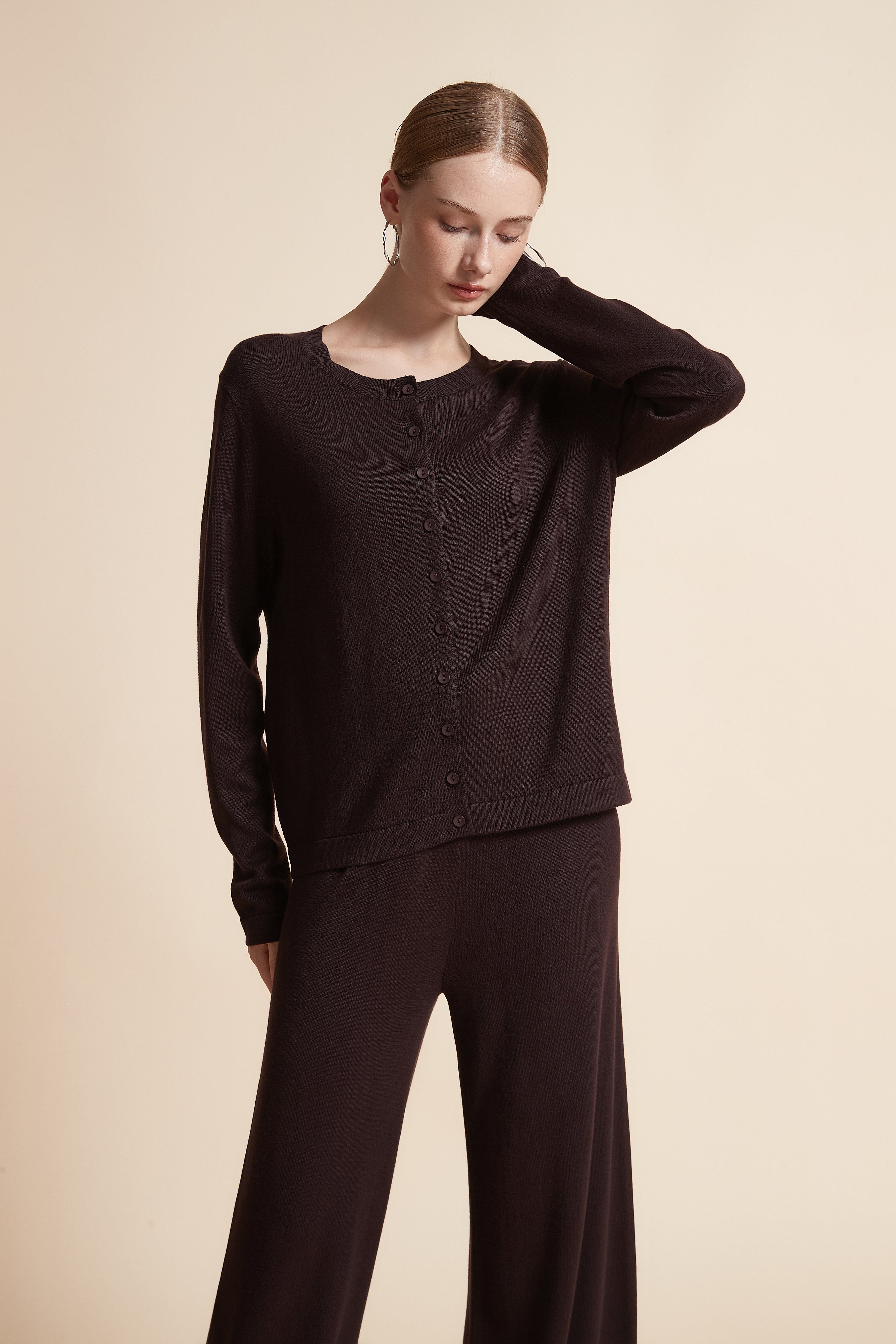 Solid Long-Sleeve Cardigan