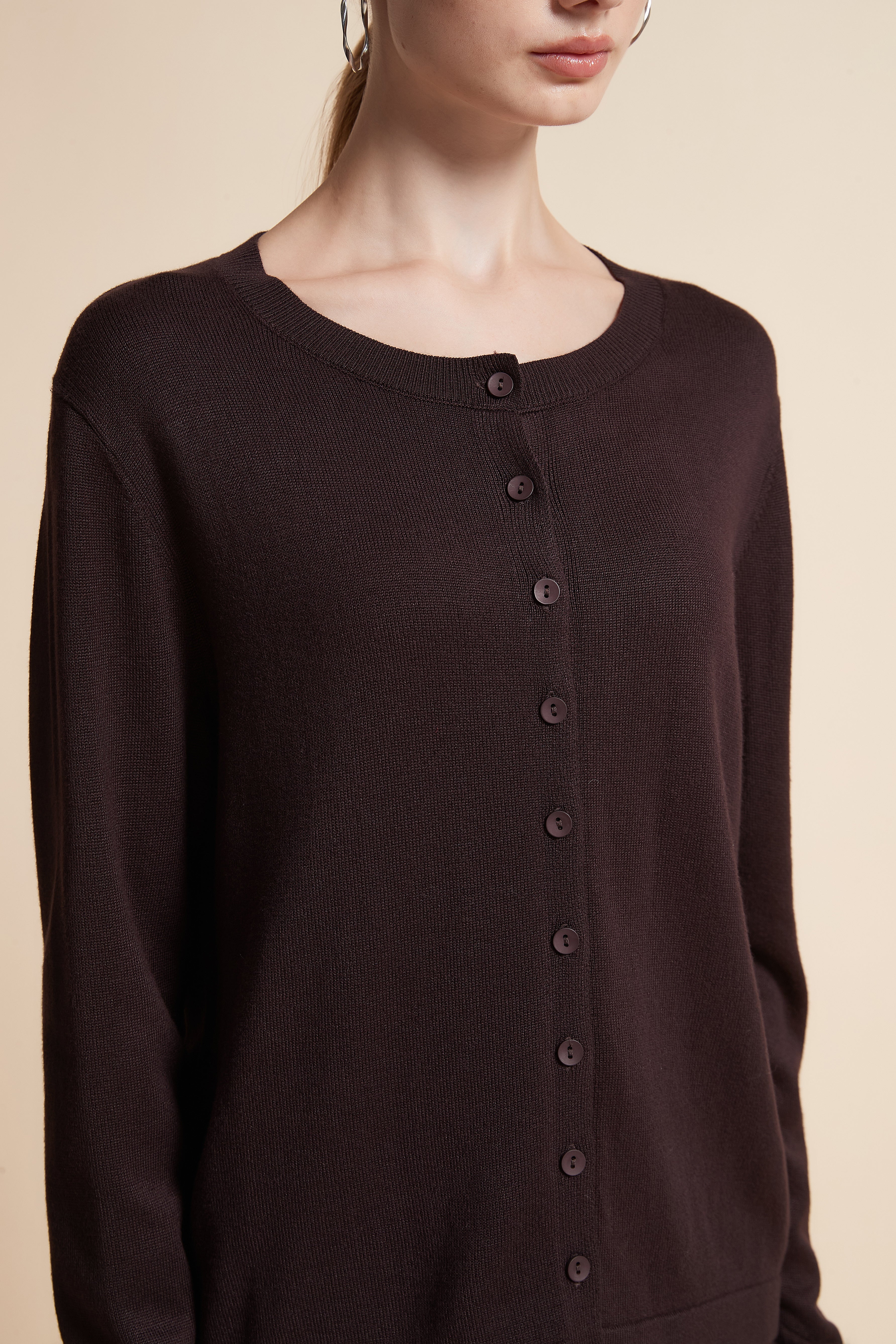 Solid Long-Sleeve Cardigan
