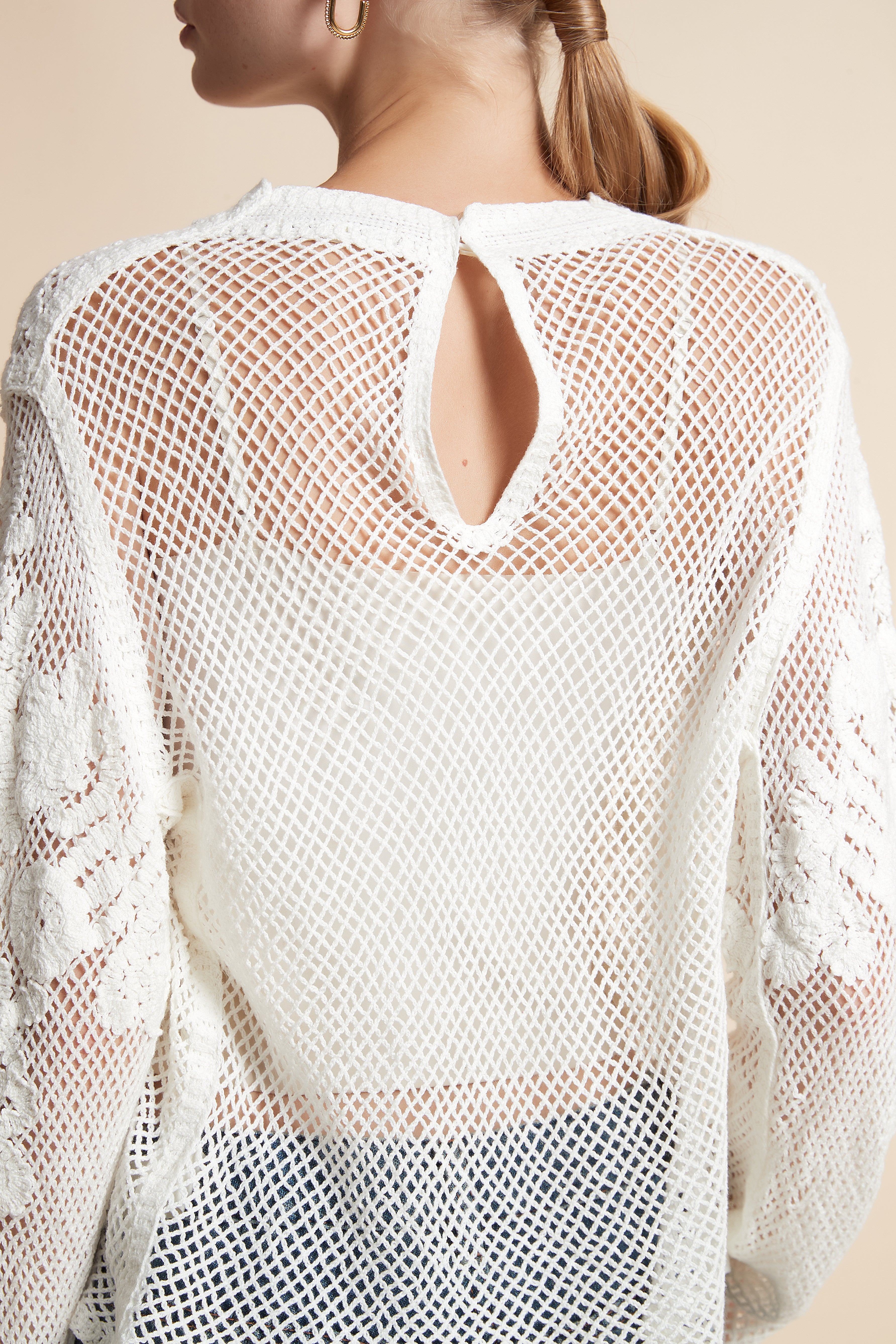 Embroidered Floral Long-Sleeve Top