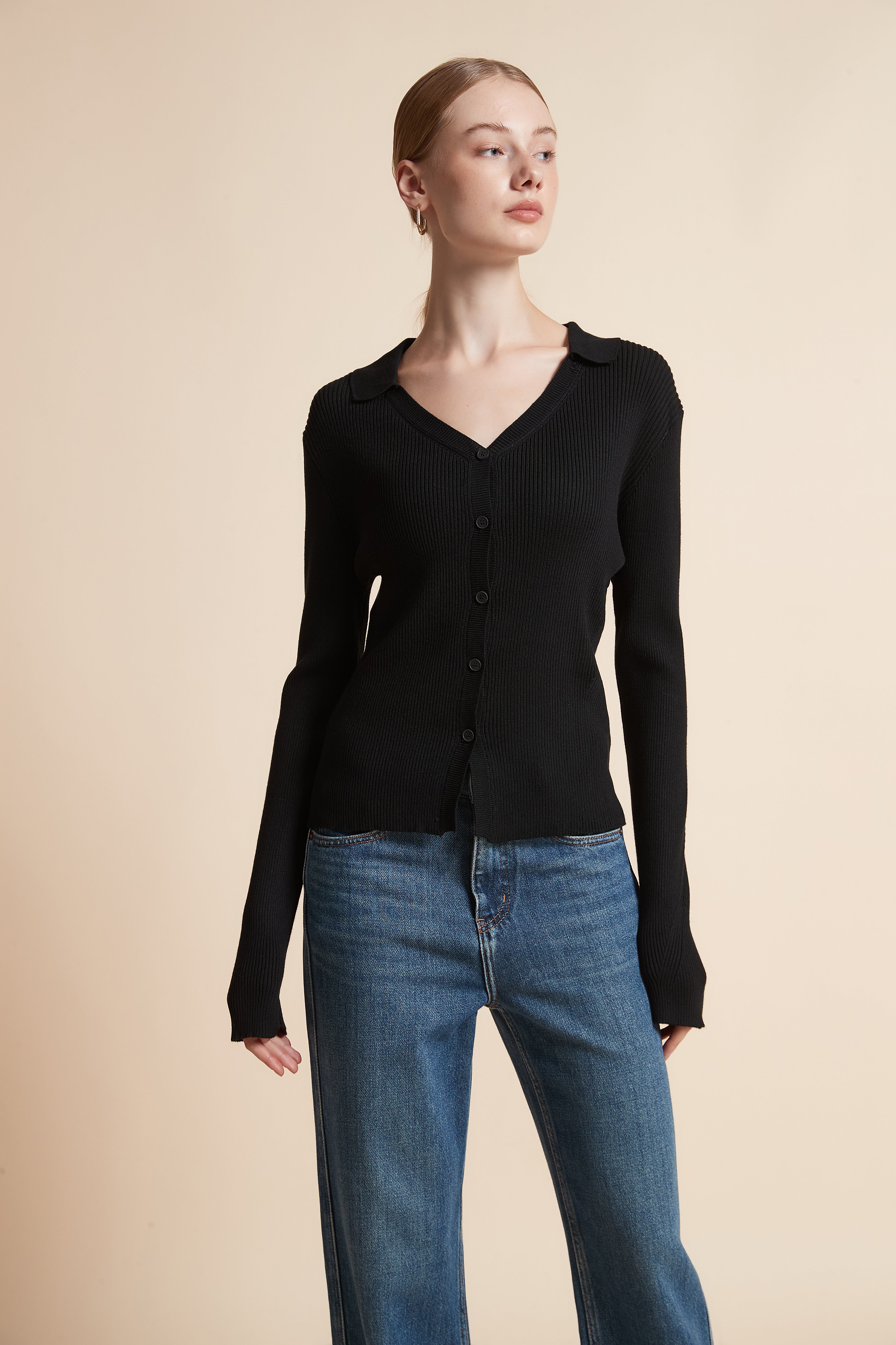 Solid Long-Sleeve Cardigan