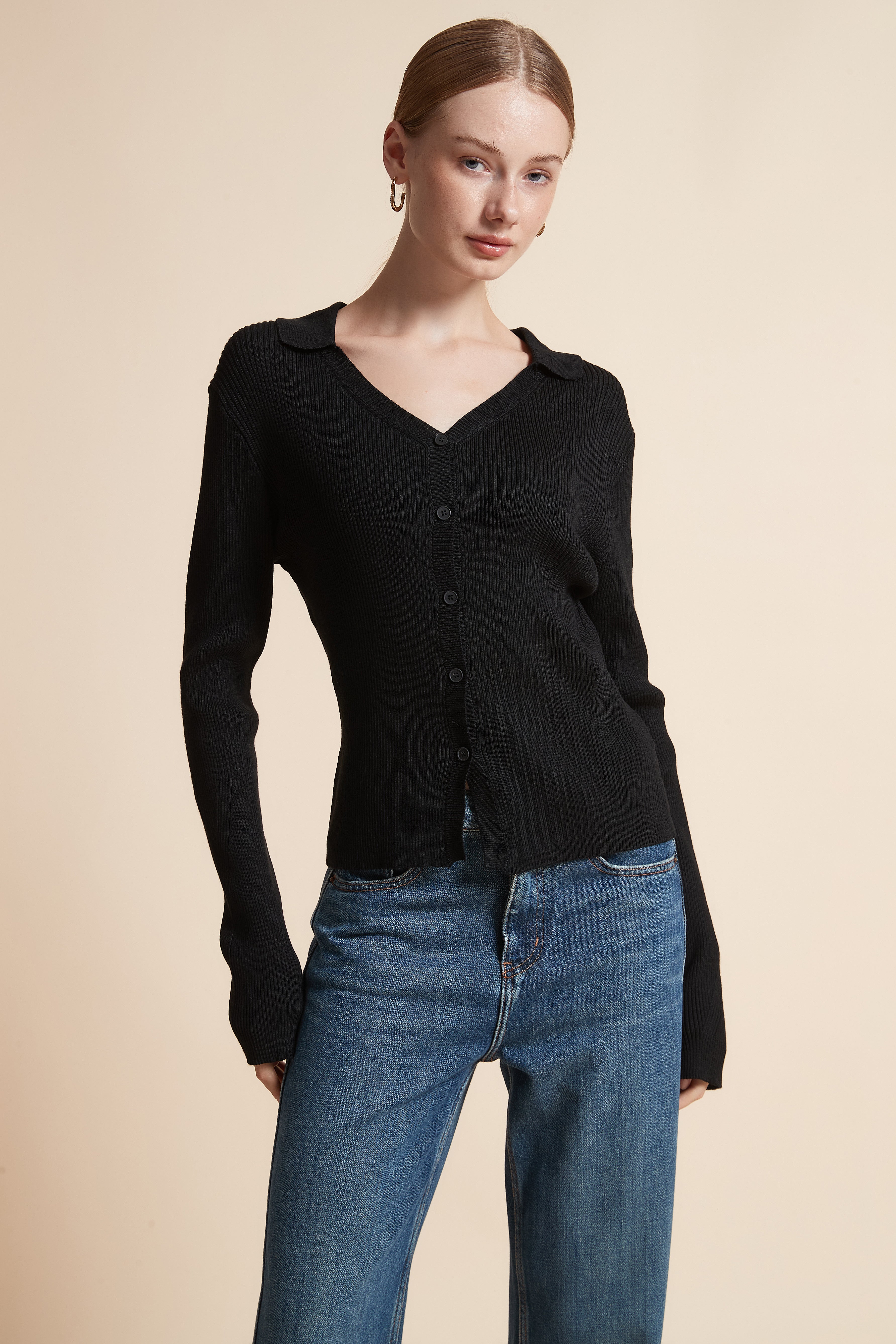 Solid Long-Sleeve Cardigan