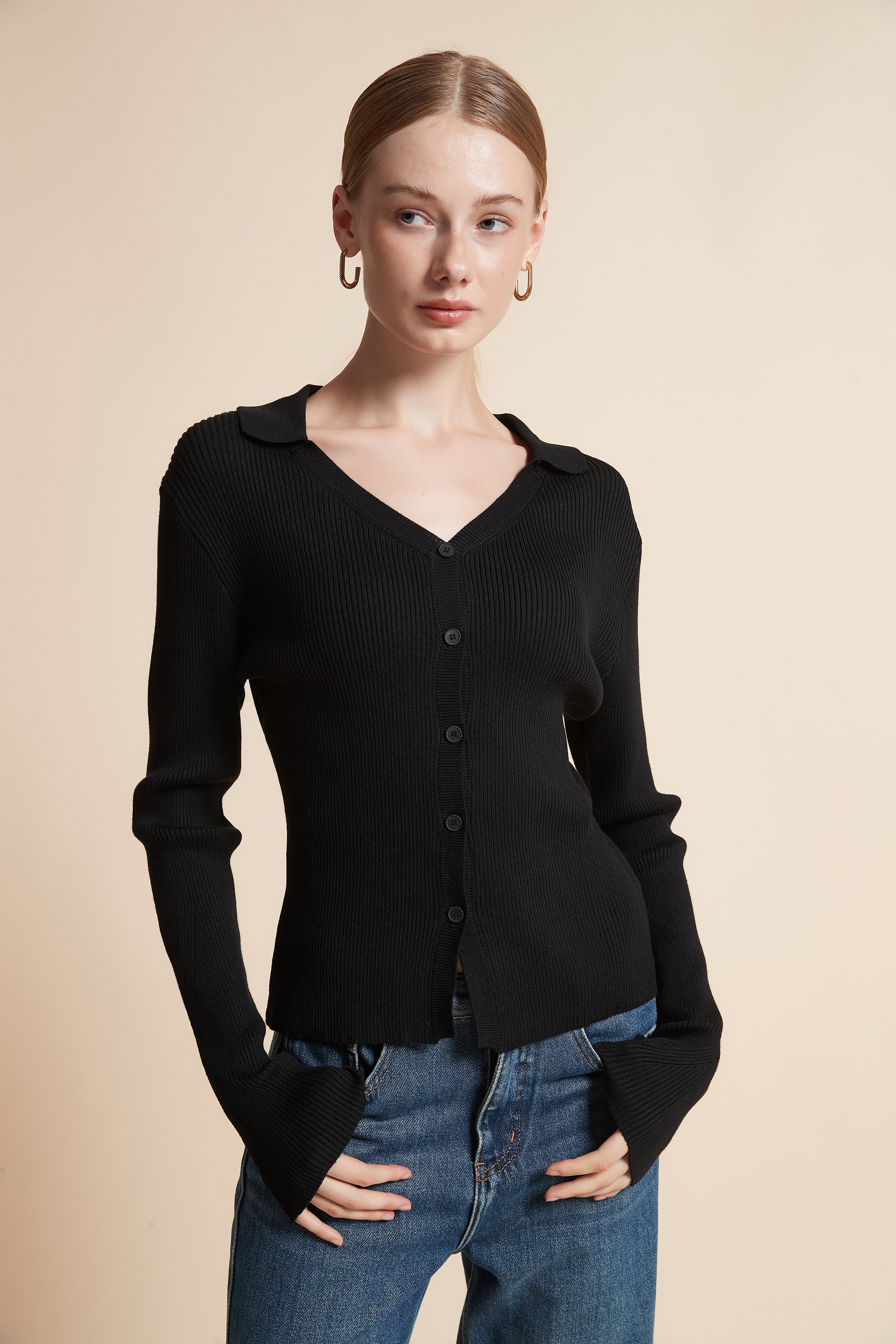 Solid Long-Sleeve Cardigan
