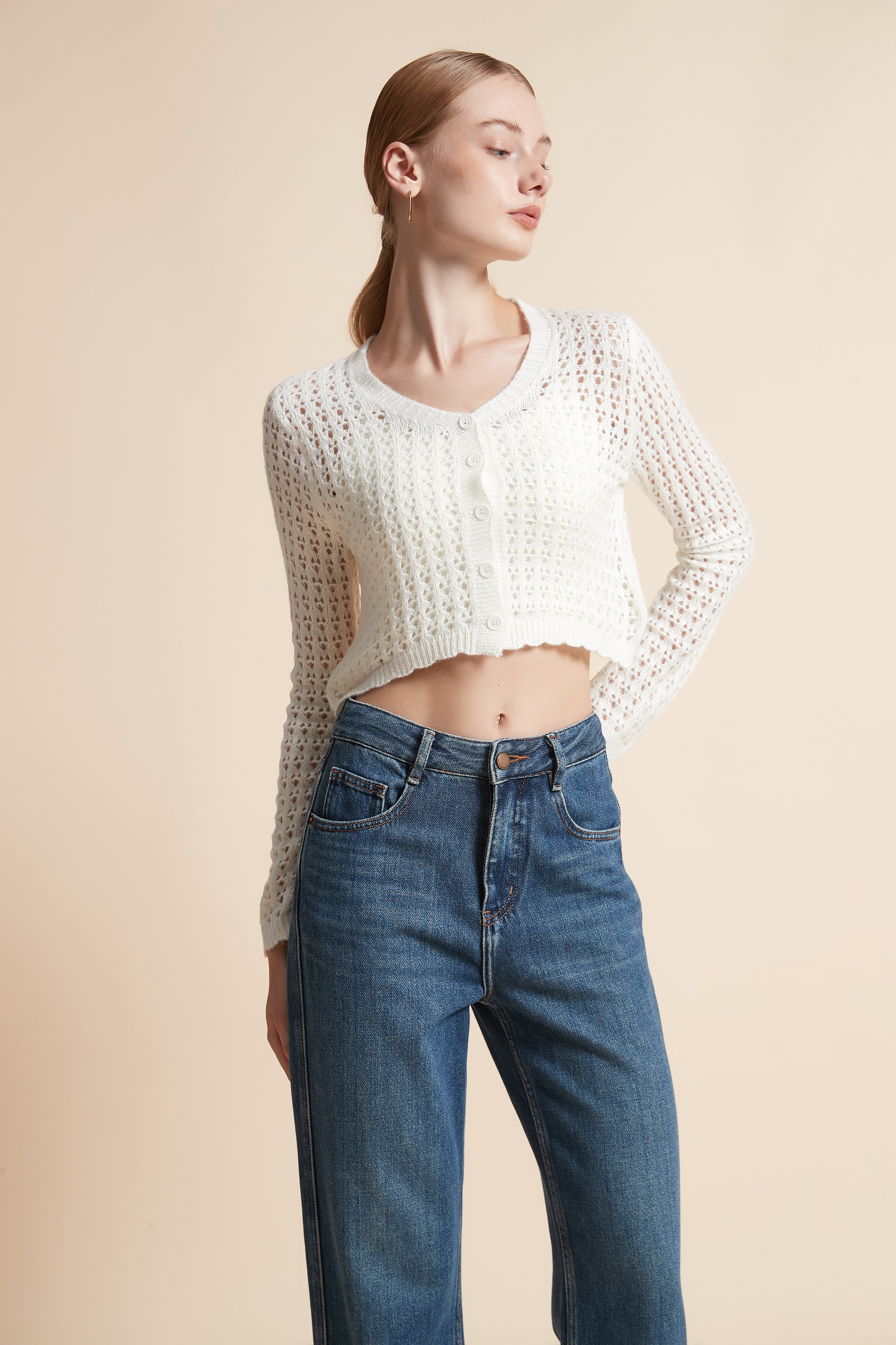 Short Long-Sleeve Cardigan