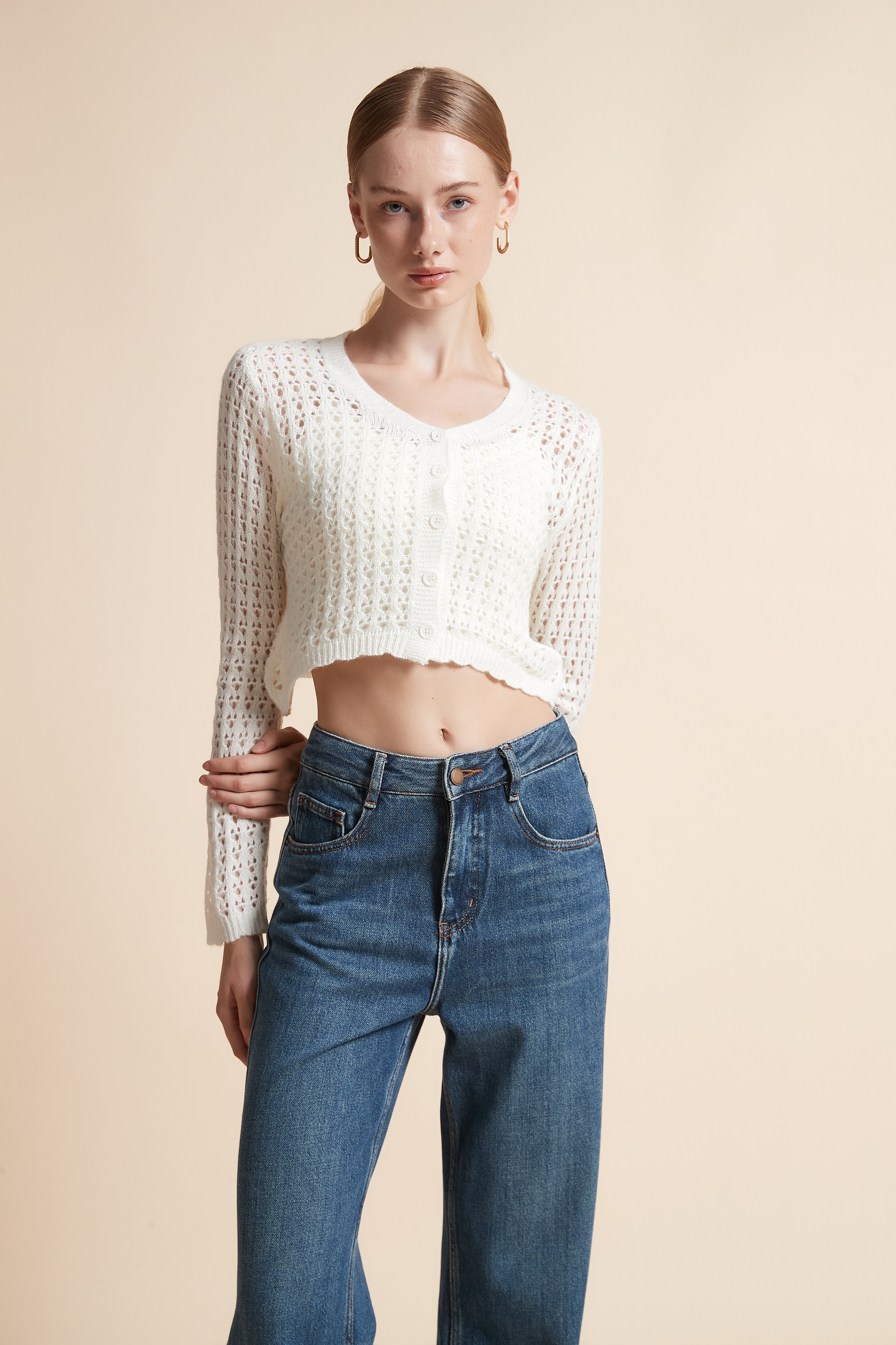 Short Long-Sleeve Cardigan