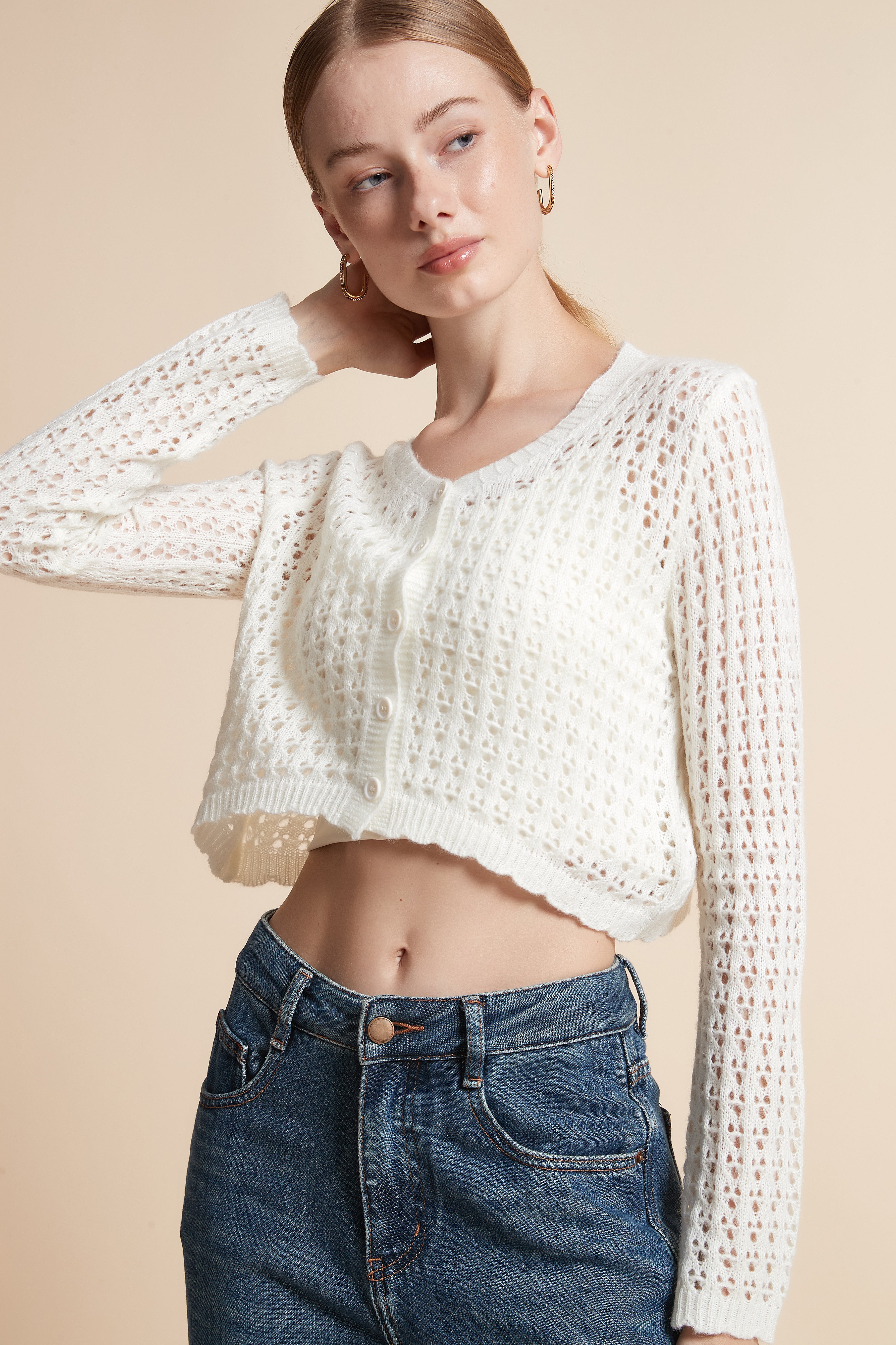 Short Long-Sleeve Cardigan