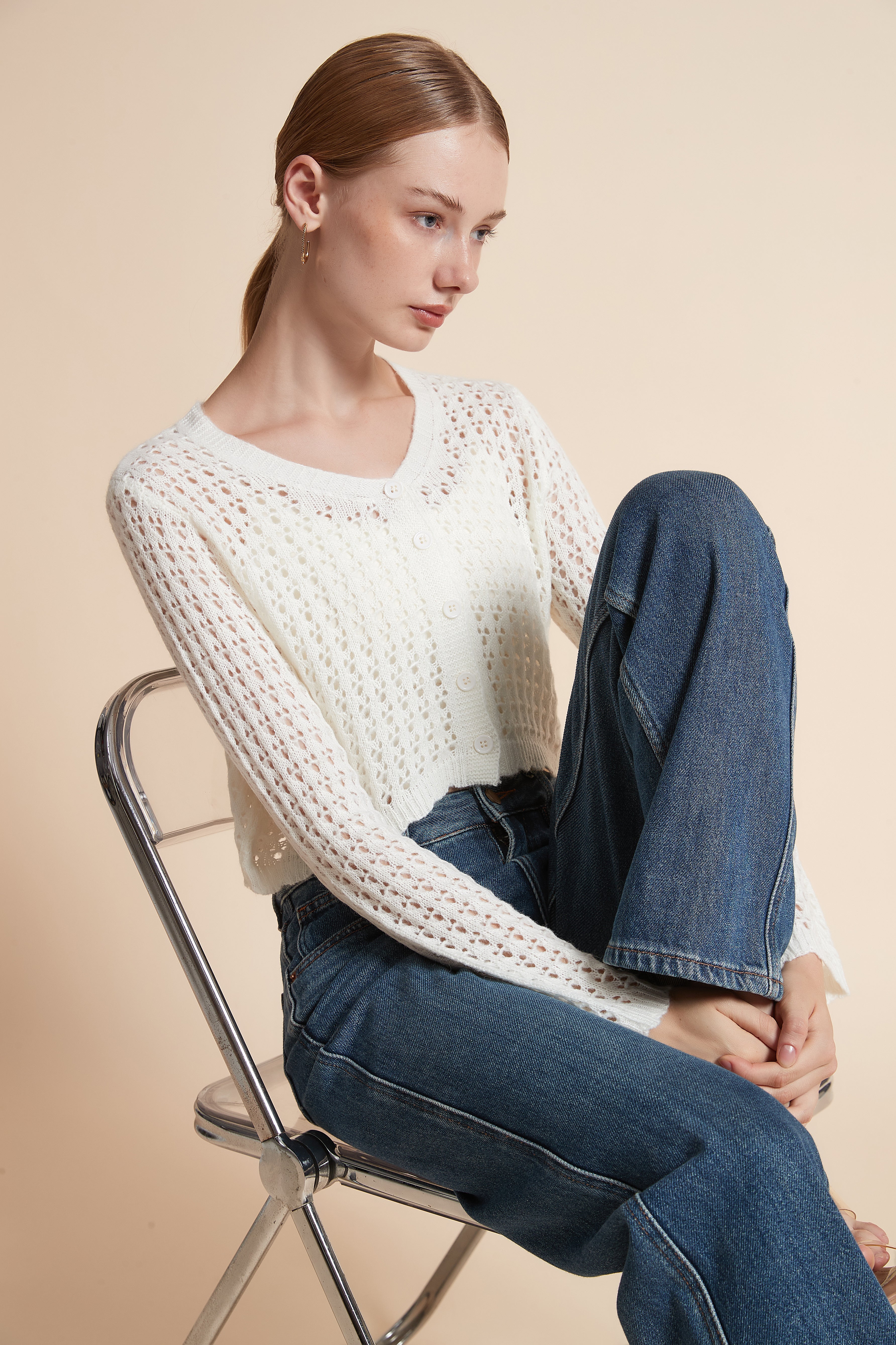 Short Long-Sleeve Cardigan