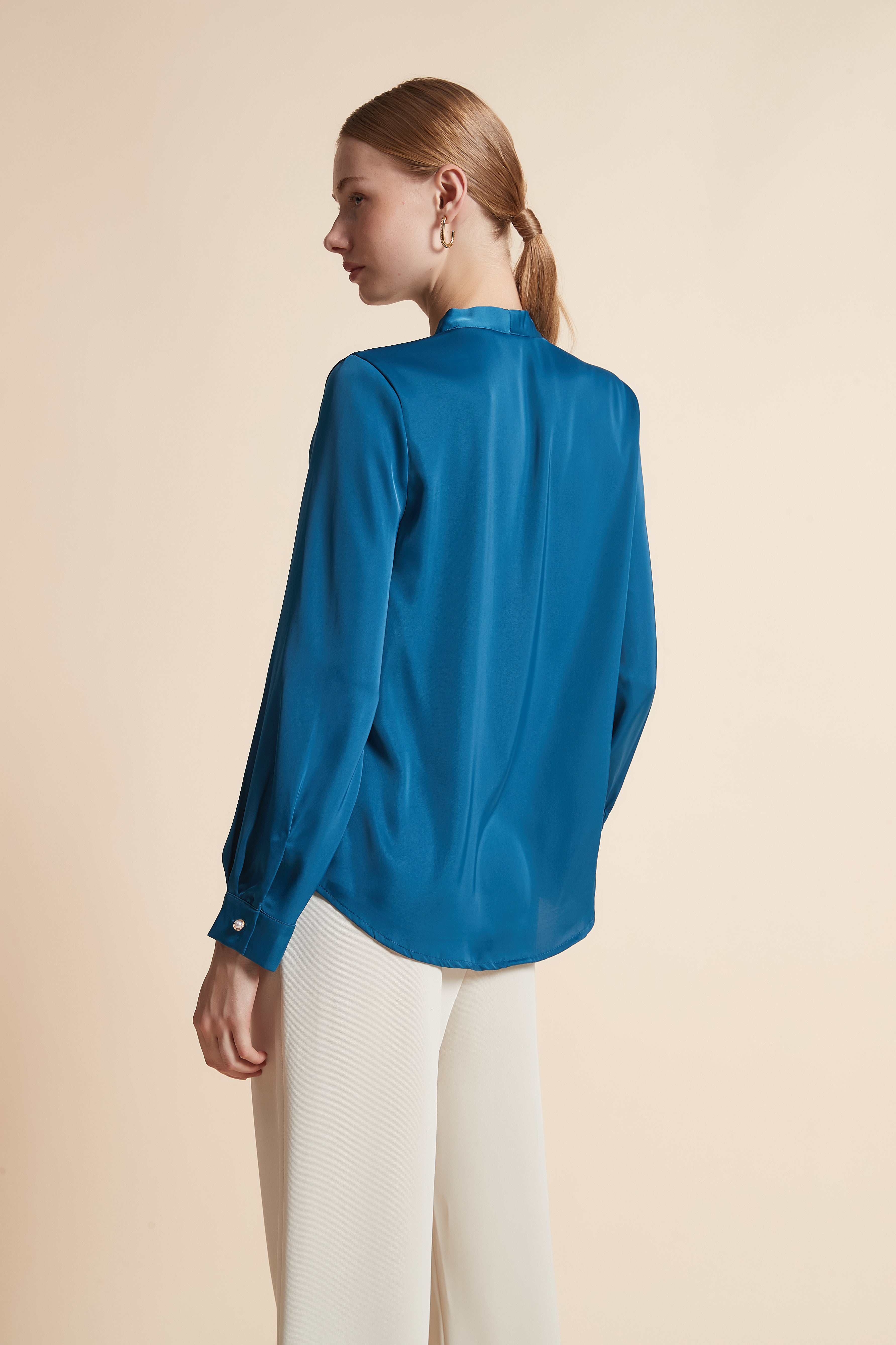 Solid Button-Front Top