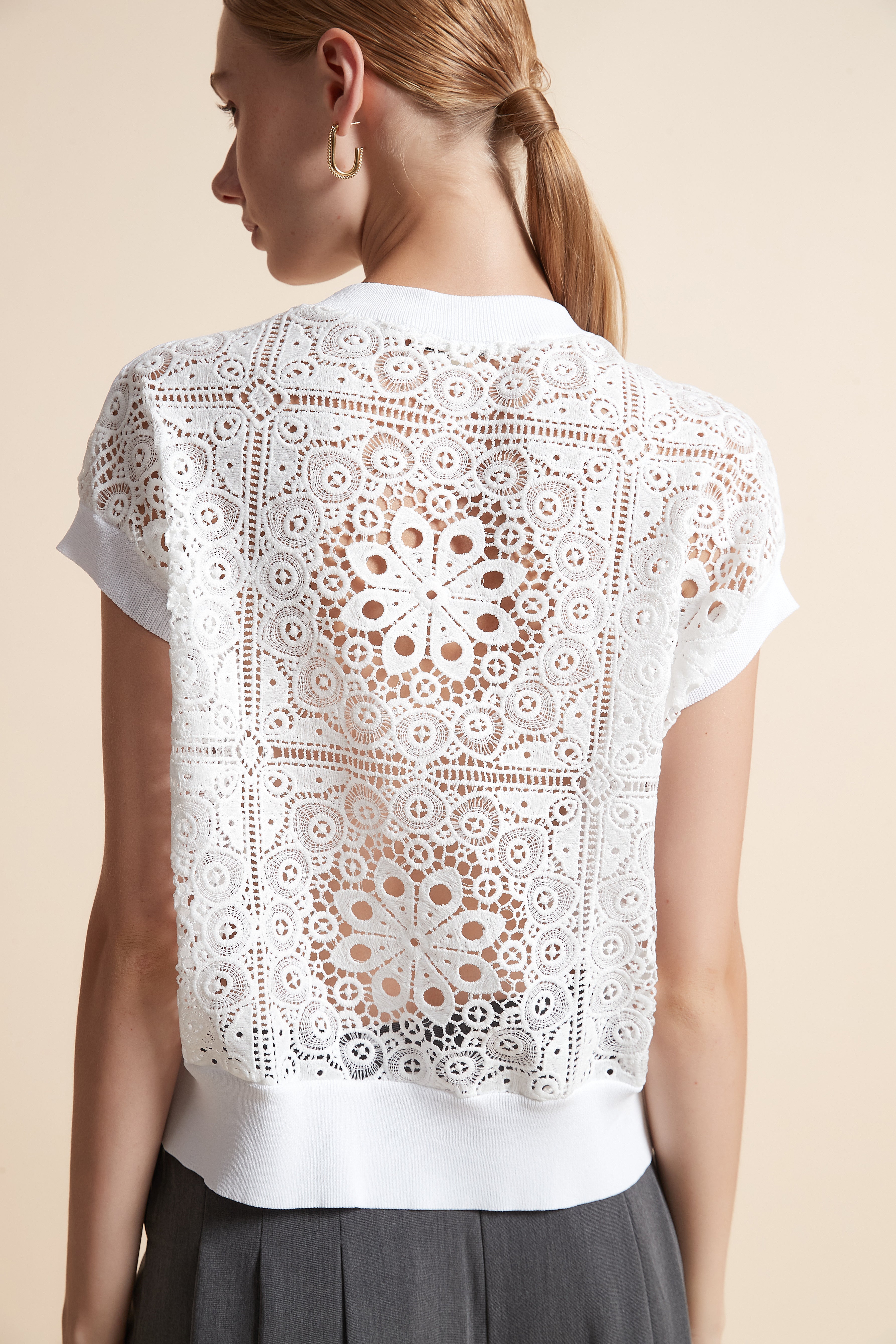 Solid Woven Short-Sleeve Top