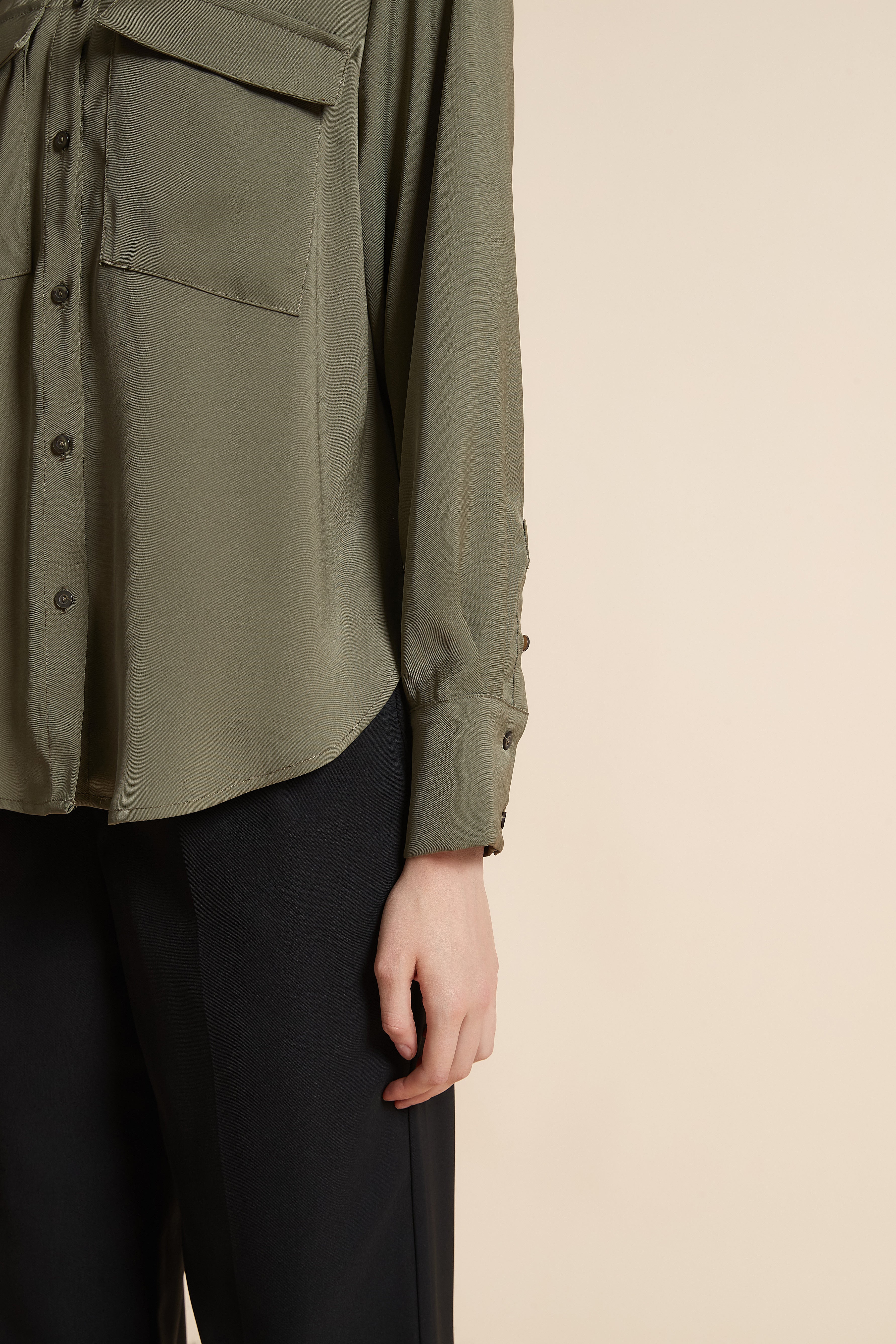 Long-Sleeve Top with Chest Pockets