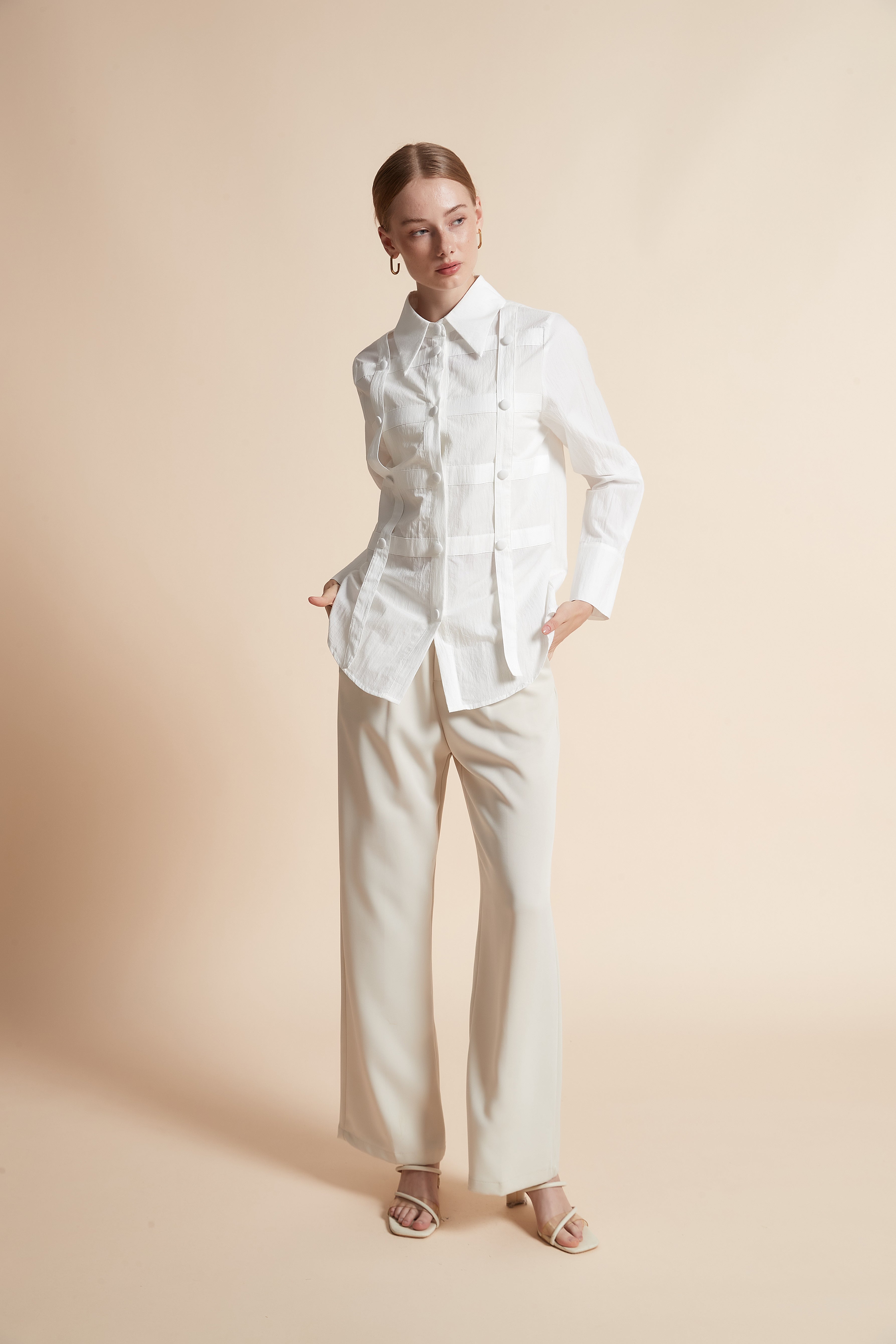 Long-Sleeve Button-Top