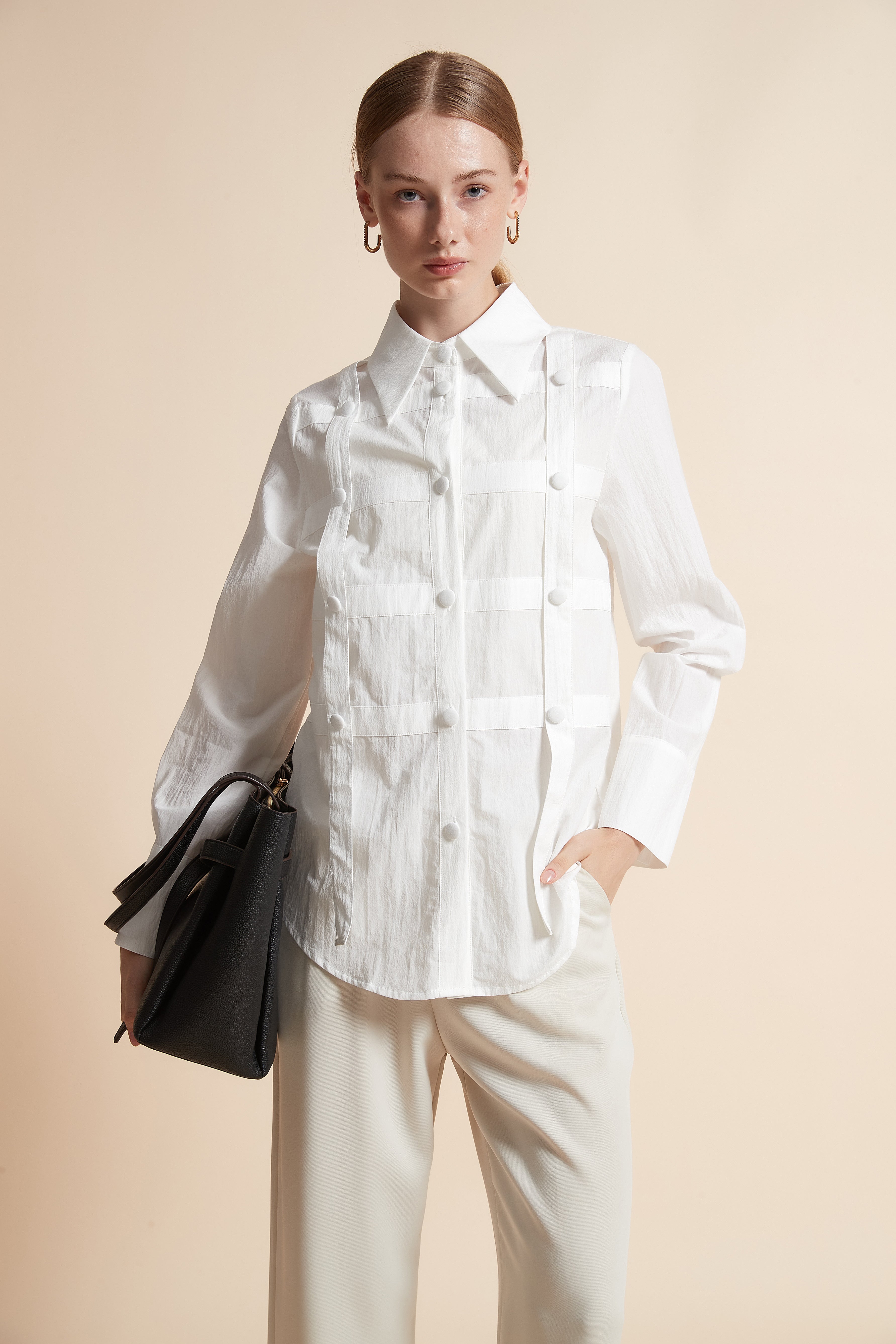 Long-Sleeve Button-Top