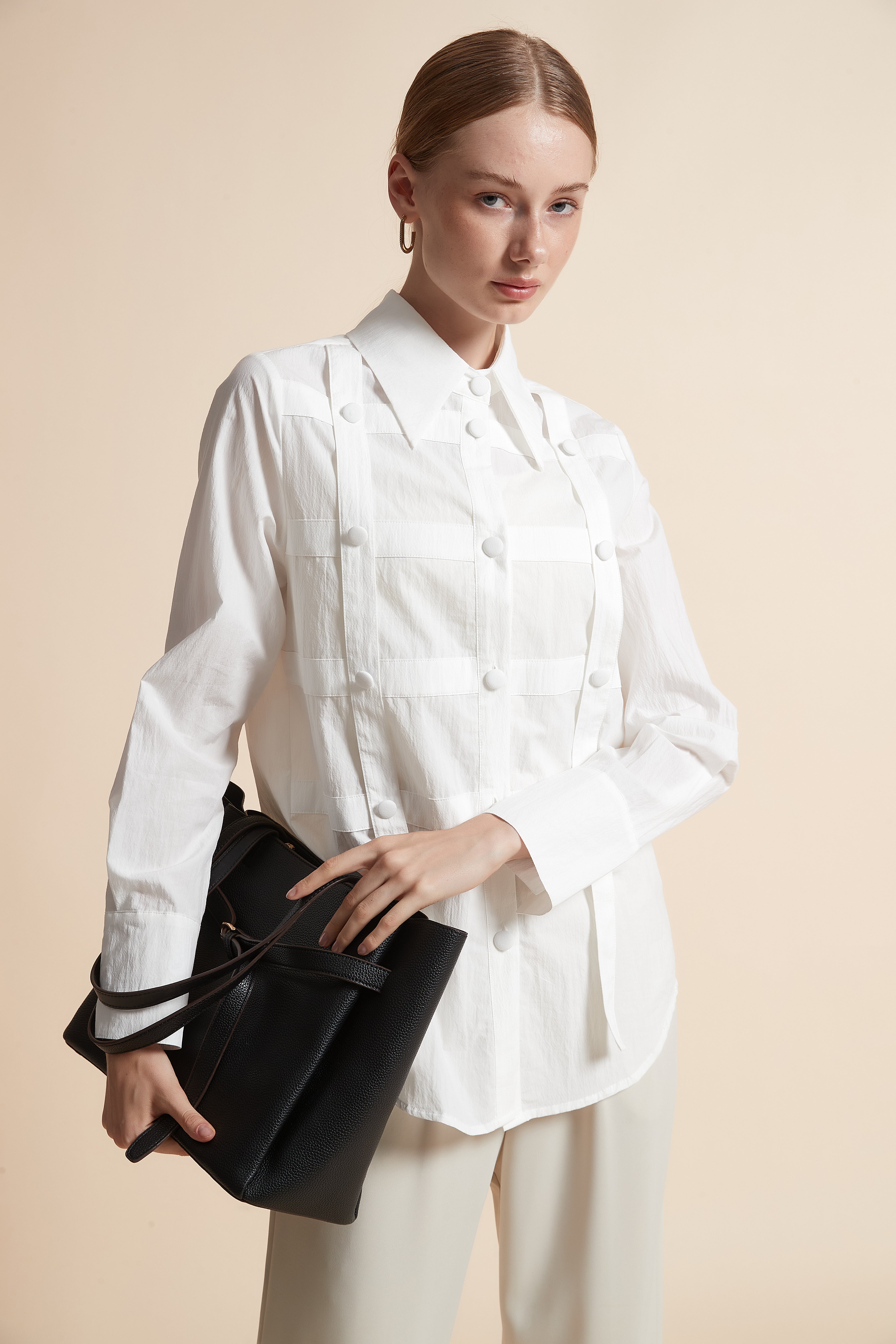 Long-Sleeve Button-Top