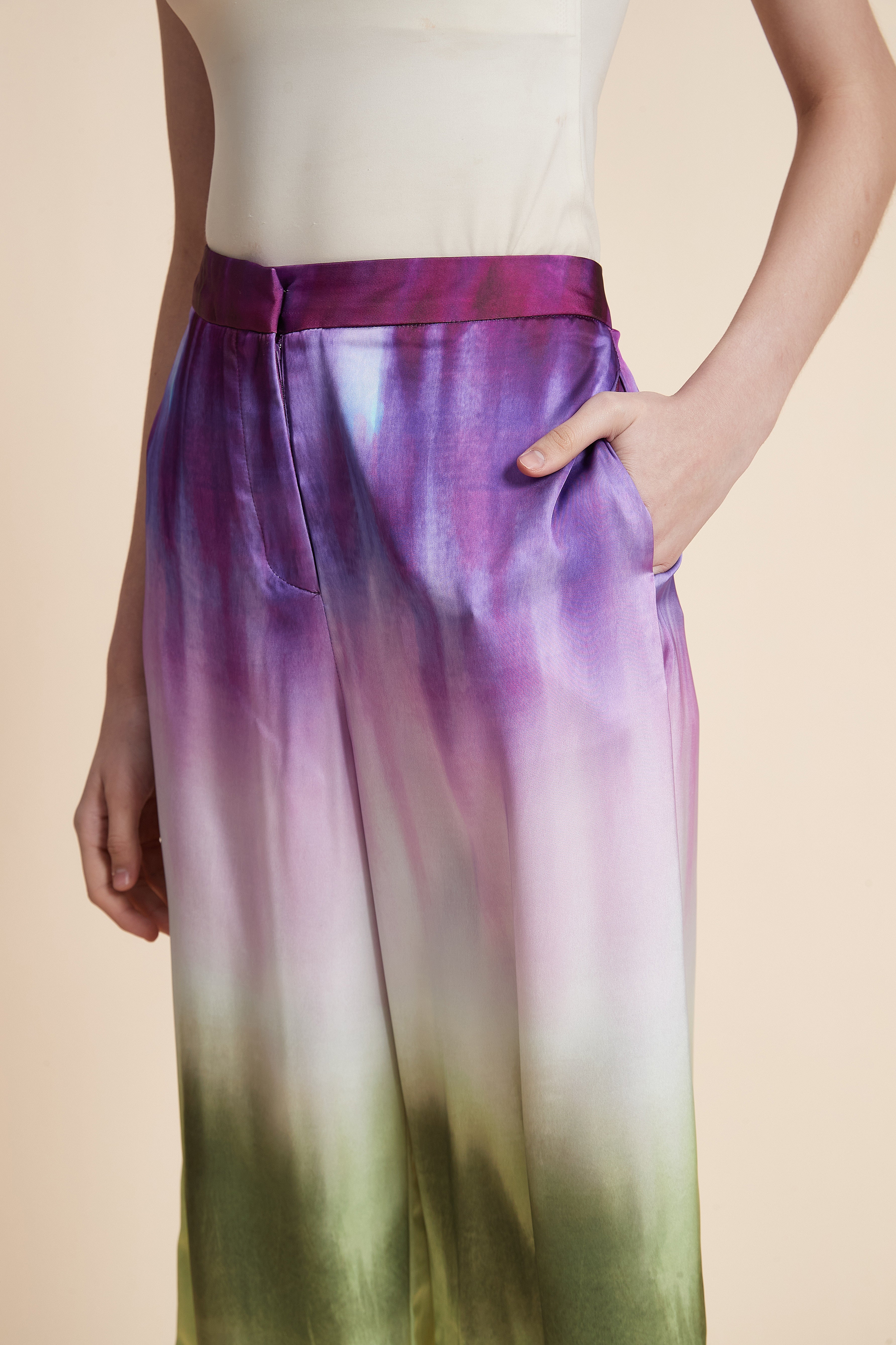 Printed Wide-Leg Trousers
