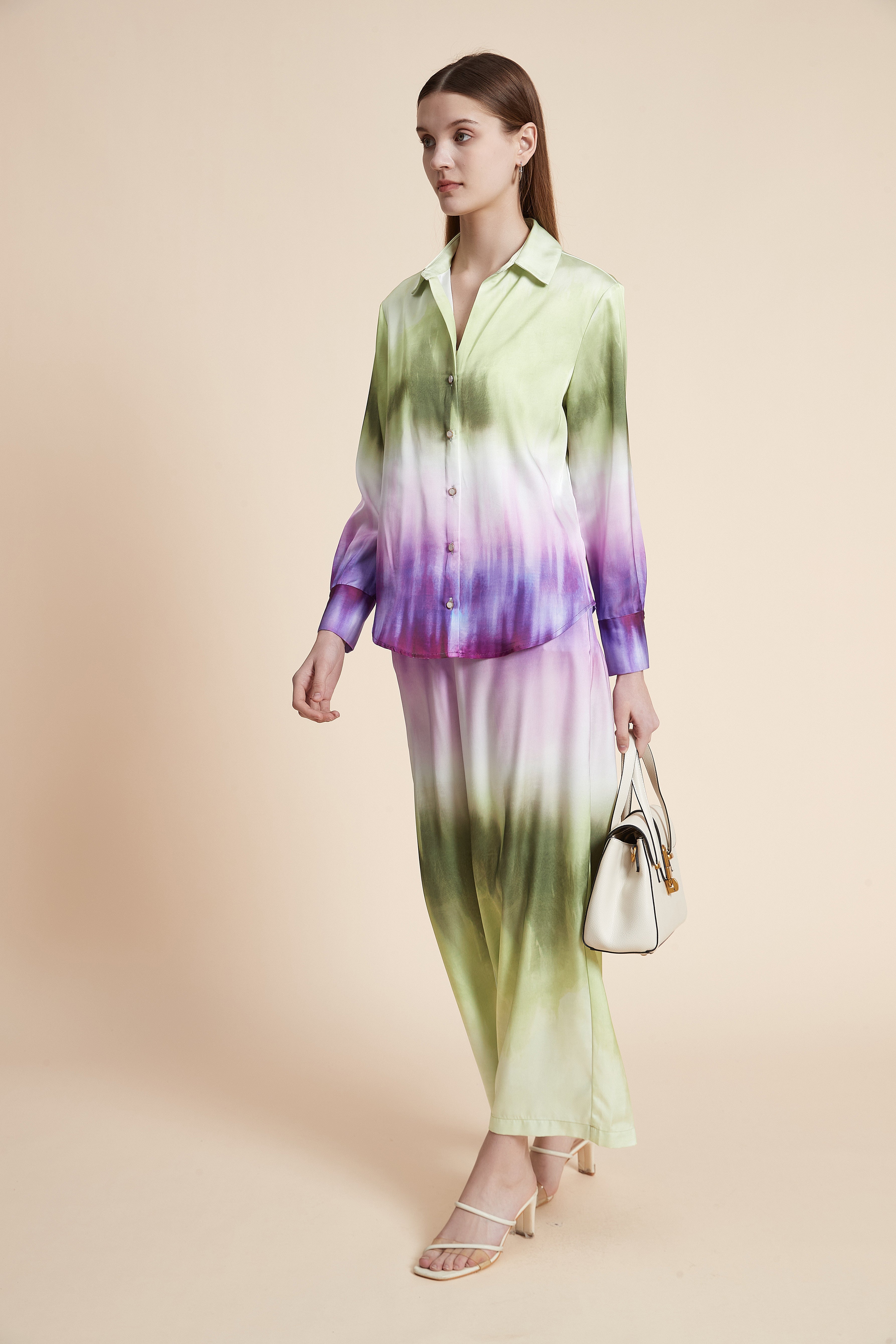 Printed Wide-Leg Trousers