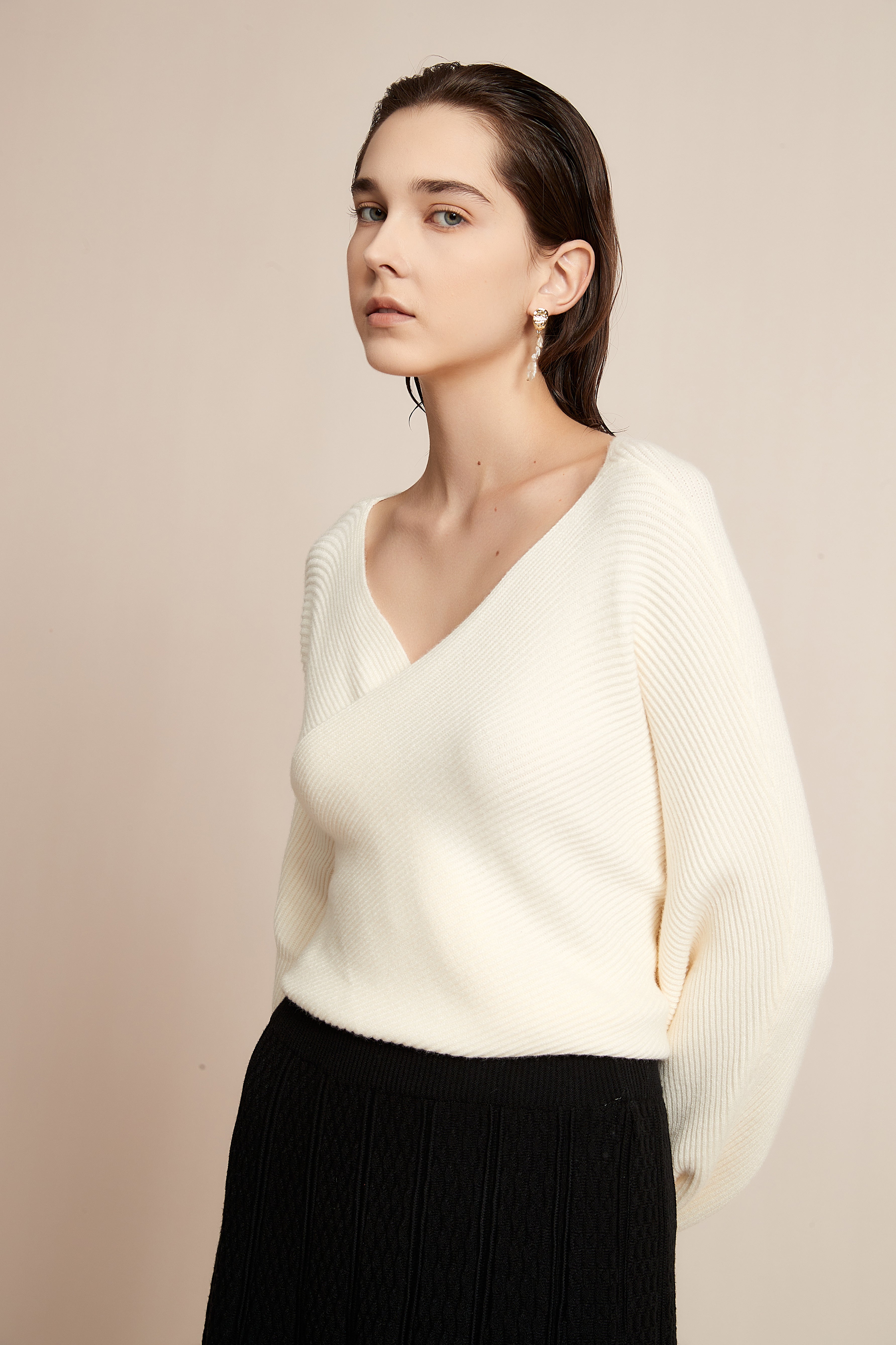 Yola Winter Blouse with Chest Opening, Plain