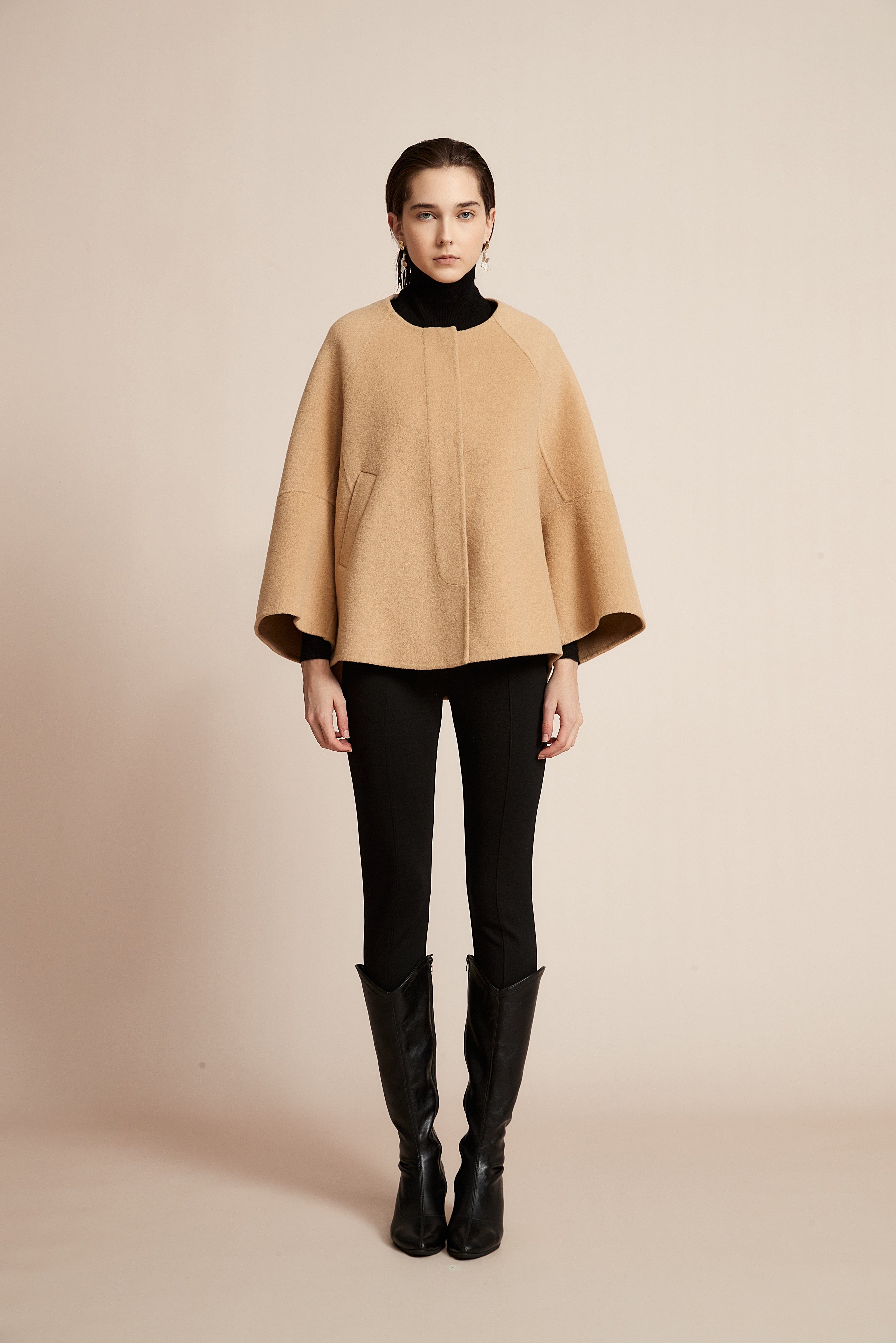 Yola Plain Long Sleeve Loose Jacket for Work