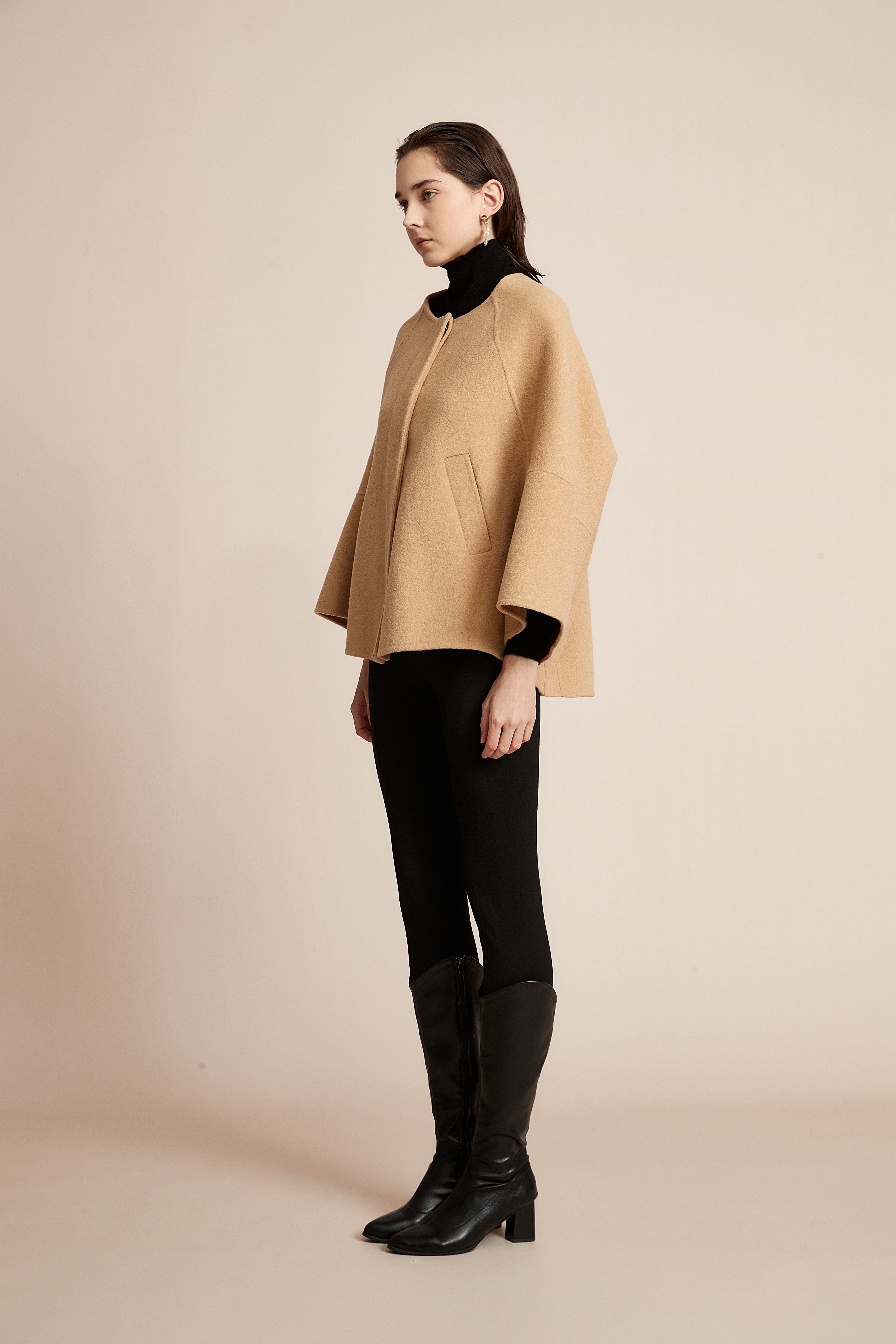 Yola Plain Long Sleeve Loose Jacket for Work