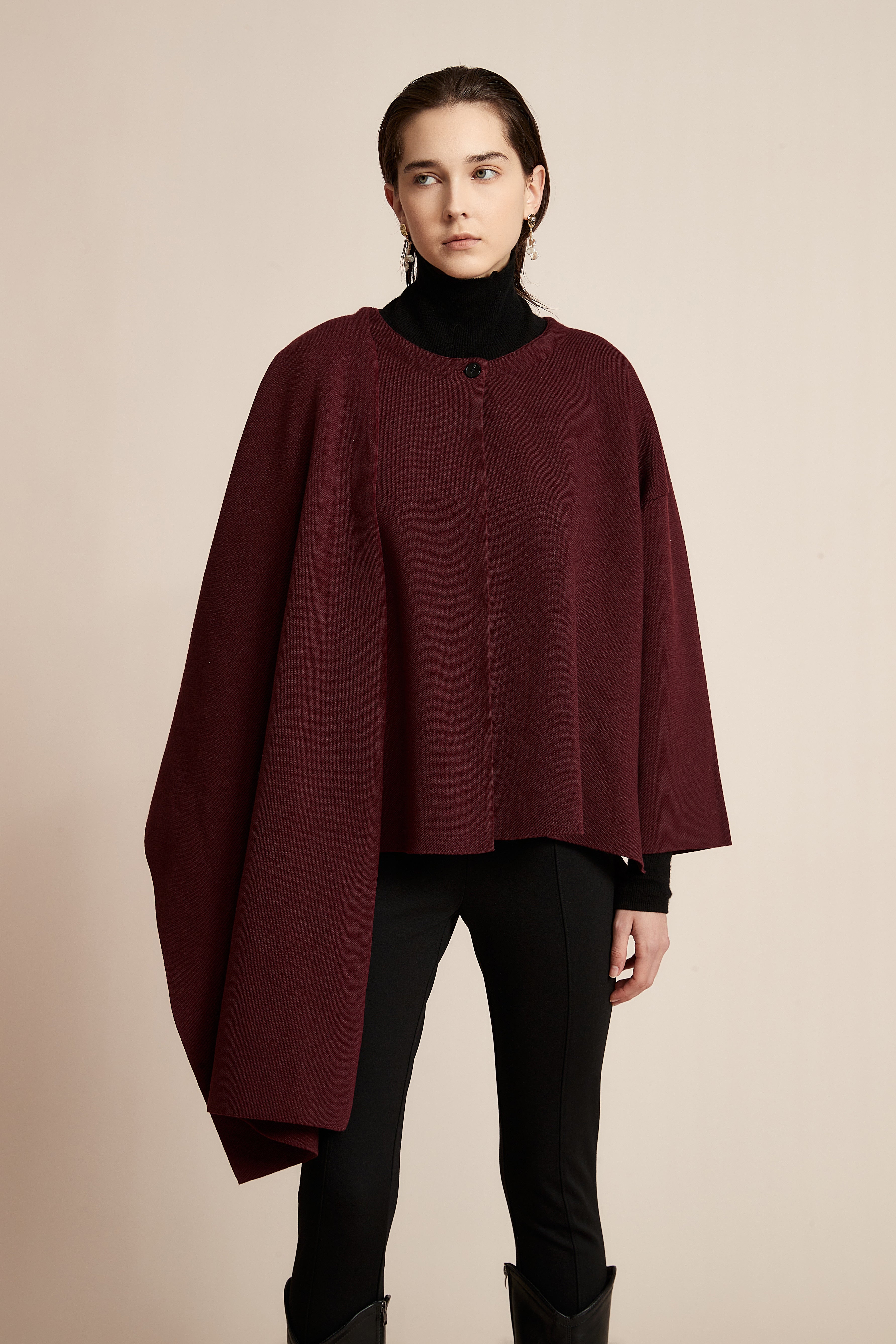 Yola Long Sleeve Wool Sweater with Thread Embroidery