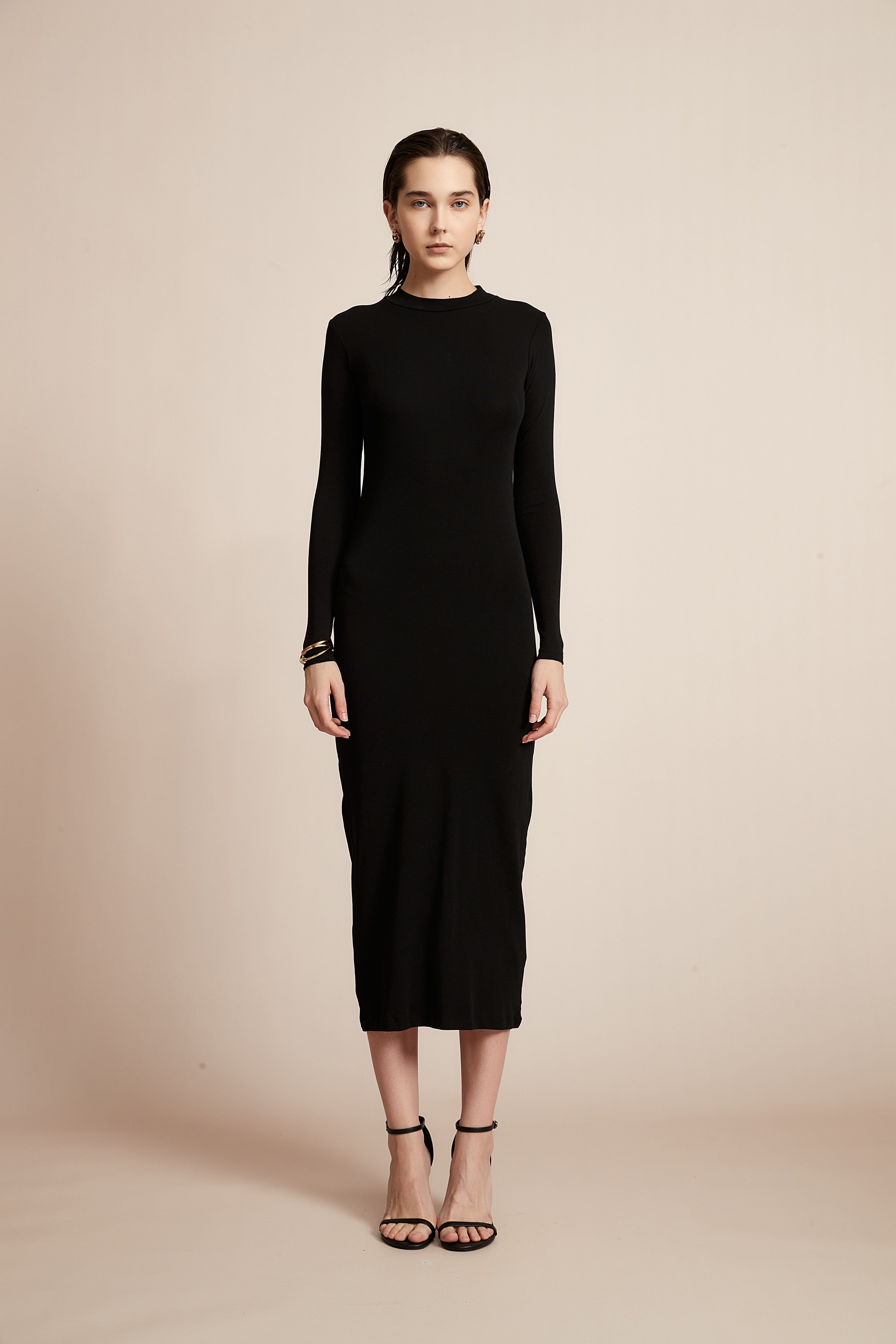 Yola Solid Long Sleeve Dress for Work