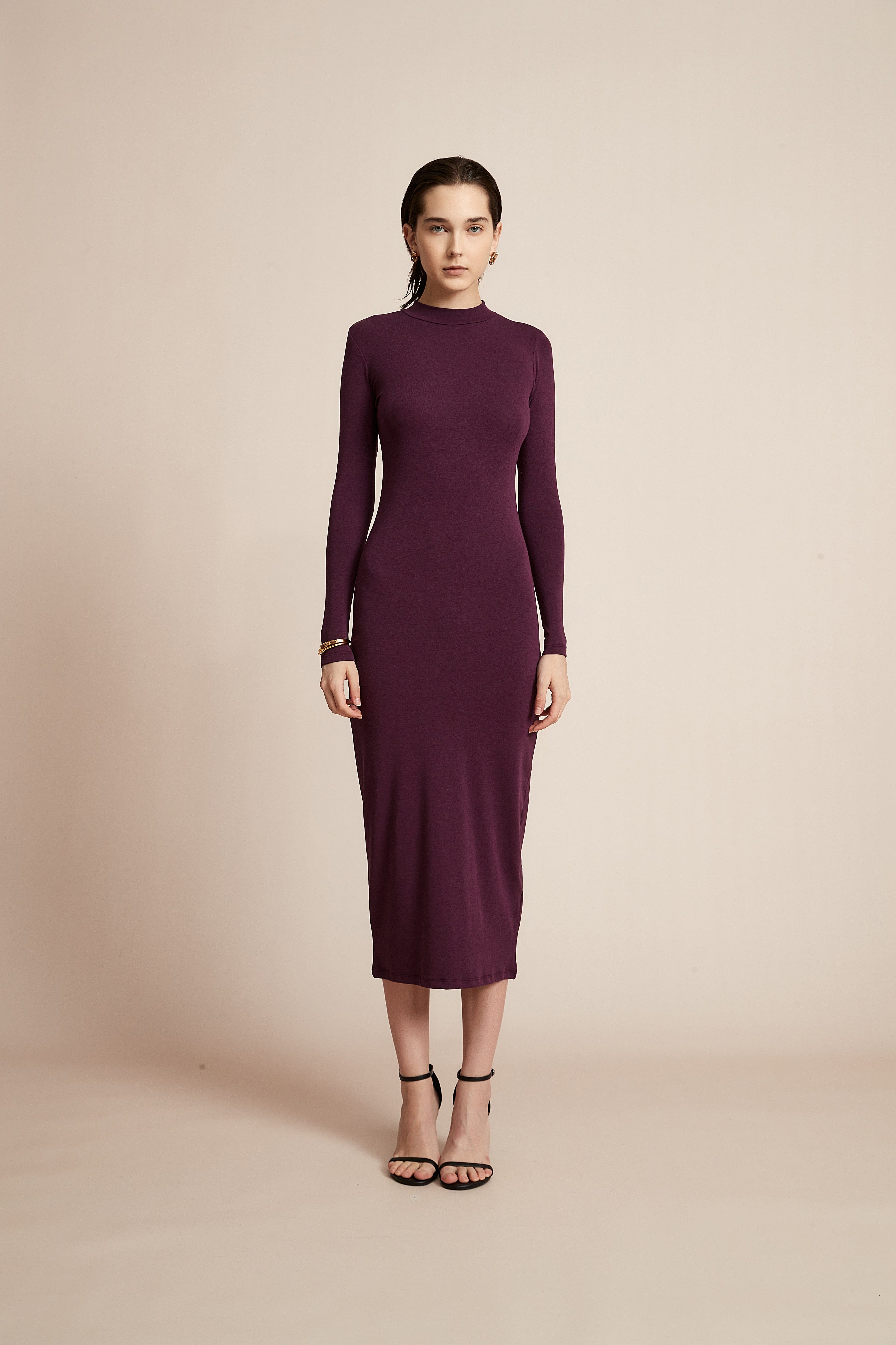 Yola Solid Long Sleeve Dress for Work