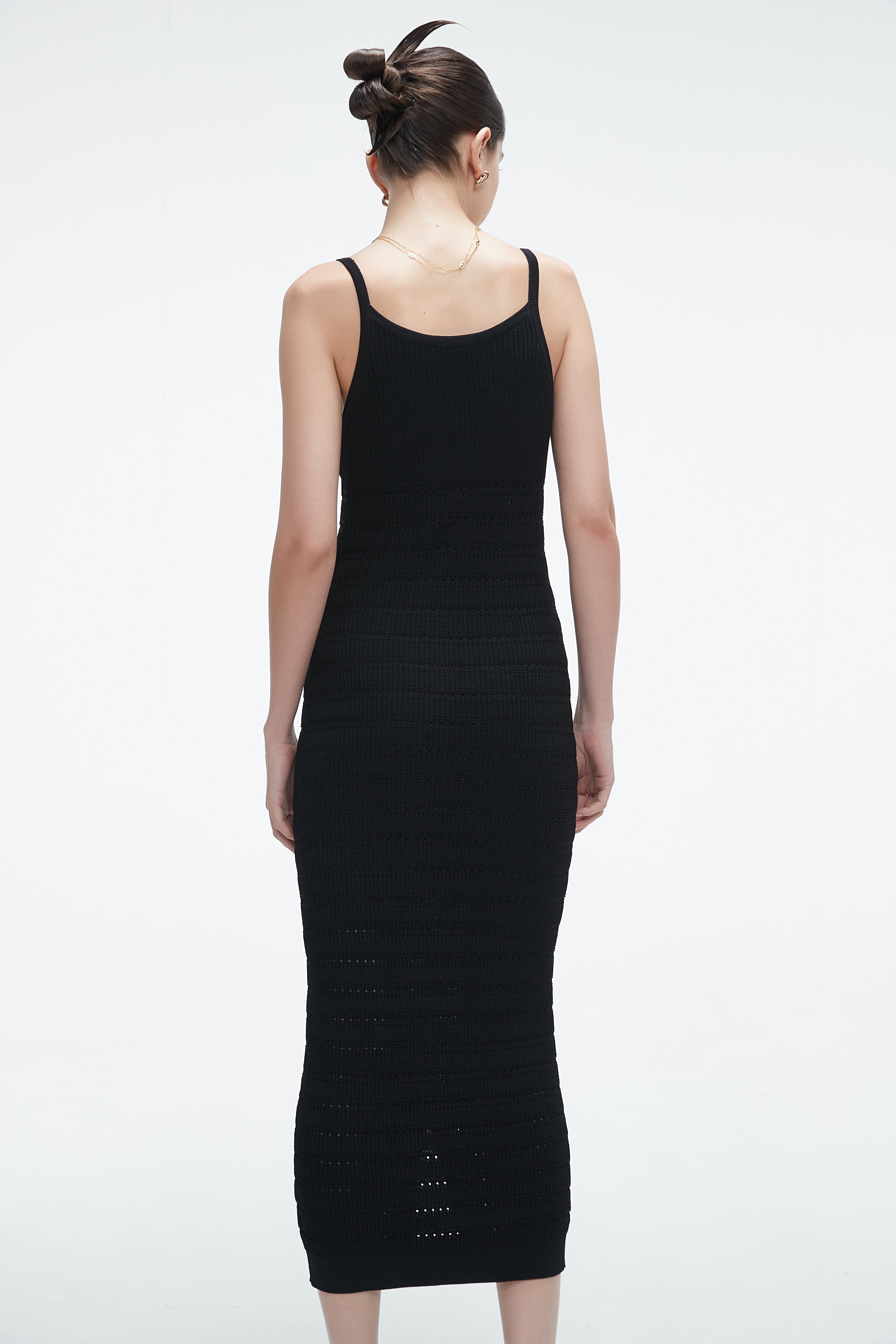 Yola Midi Dress with Straps and Plain Front Buttons