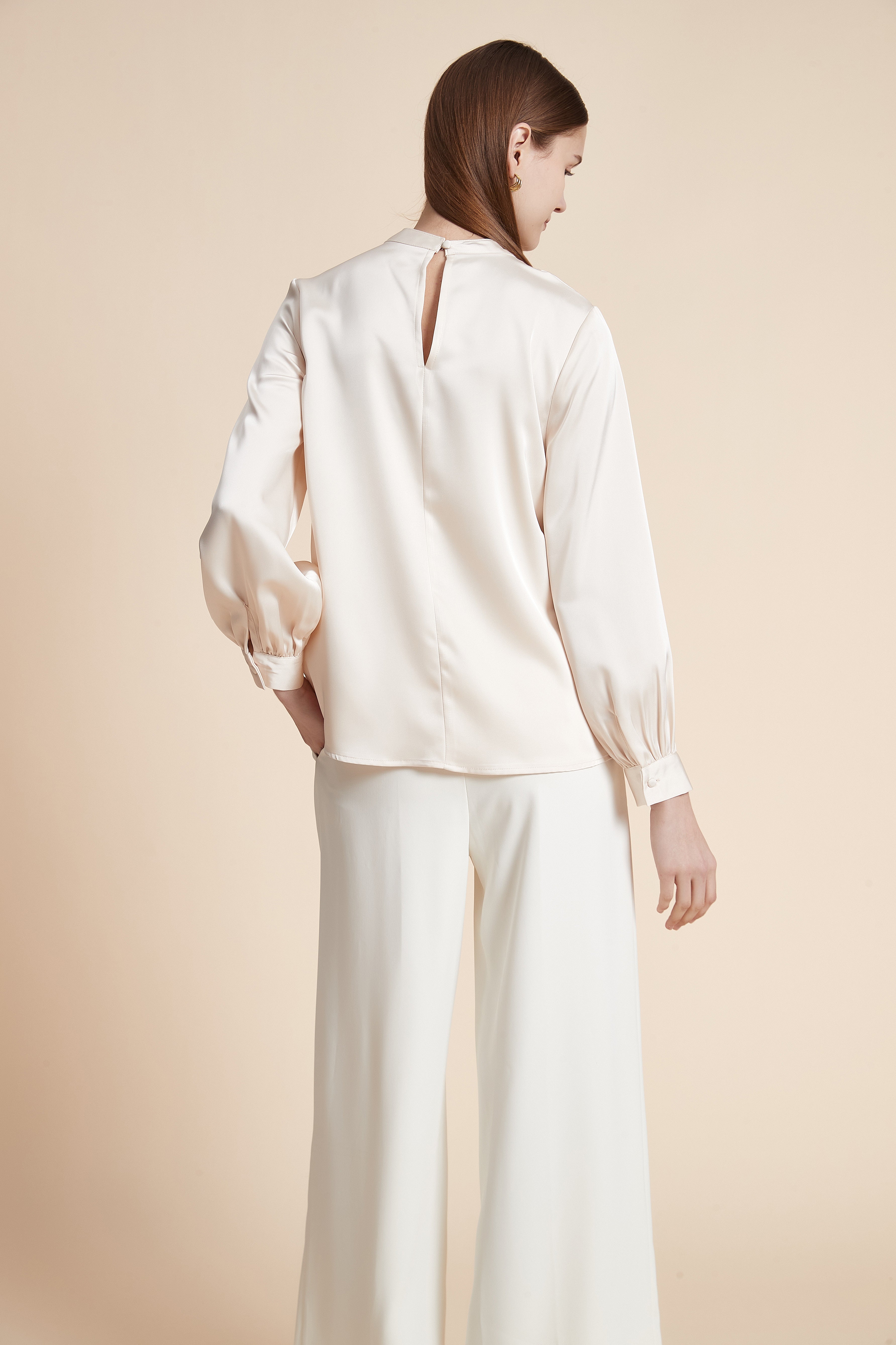 Long Sleeve Solid Top with Neck Opening