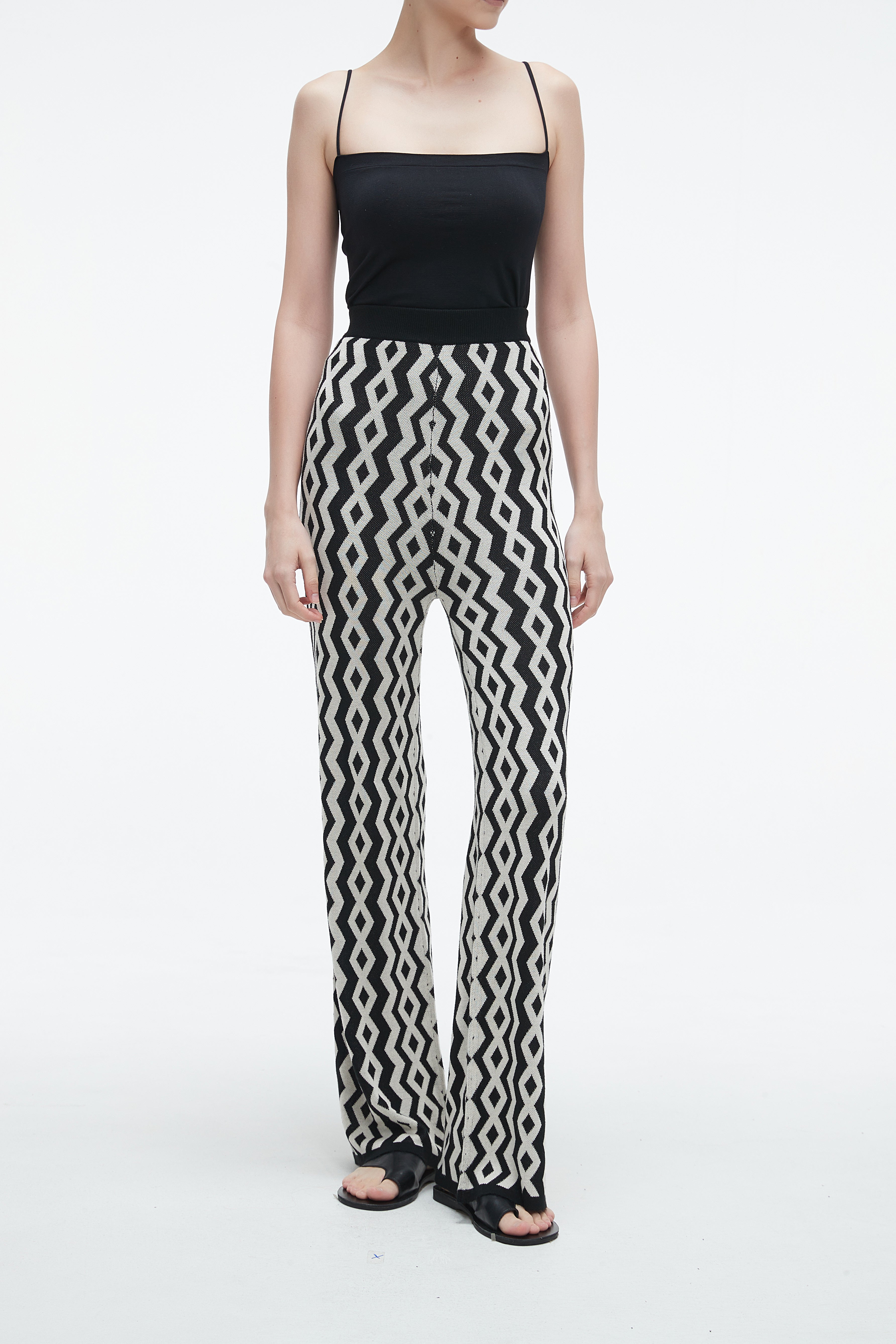 Yola Long Wide-Leg Printed Trousers