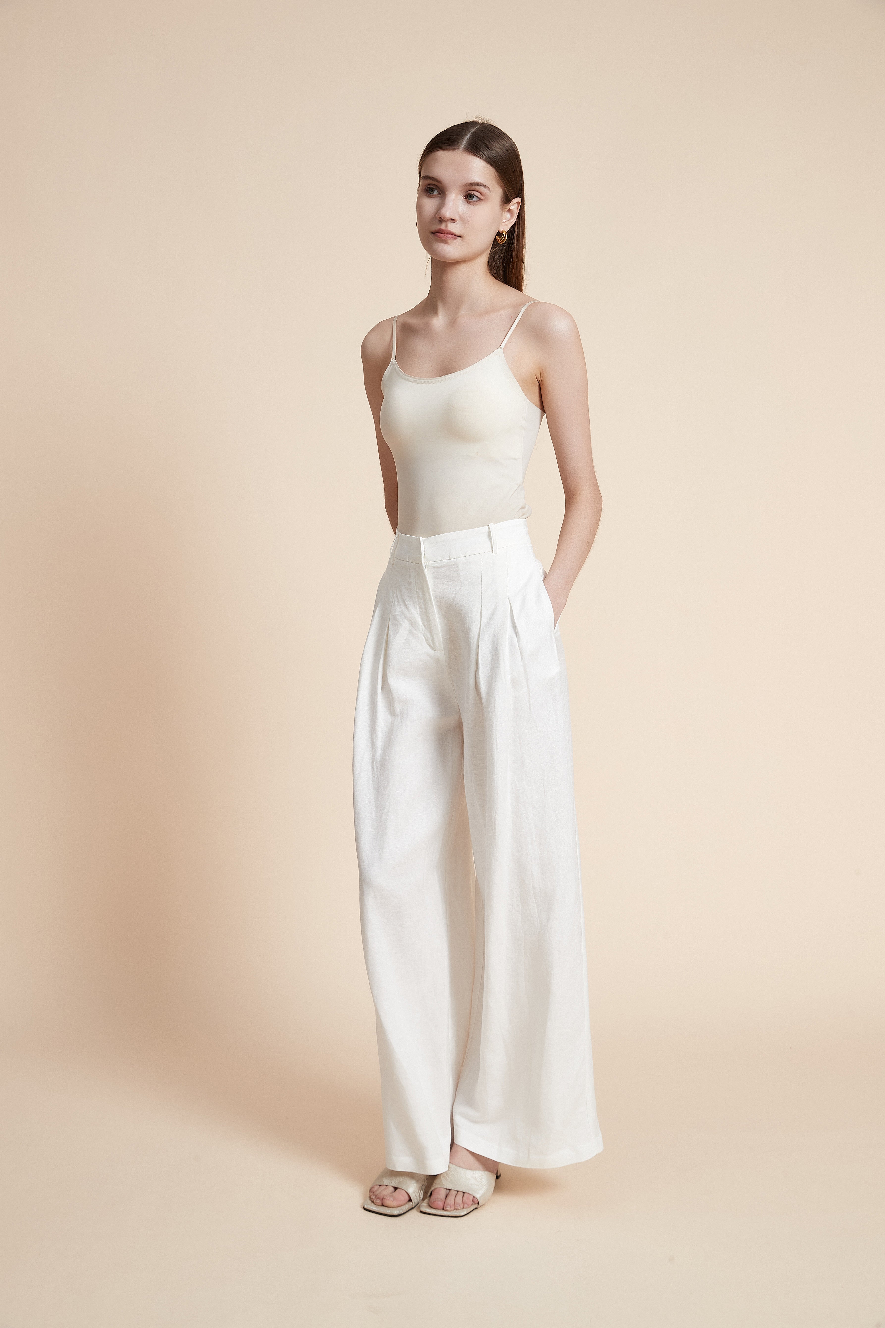 Wide Plain Pants with Pockets