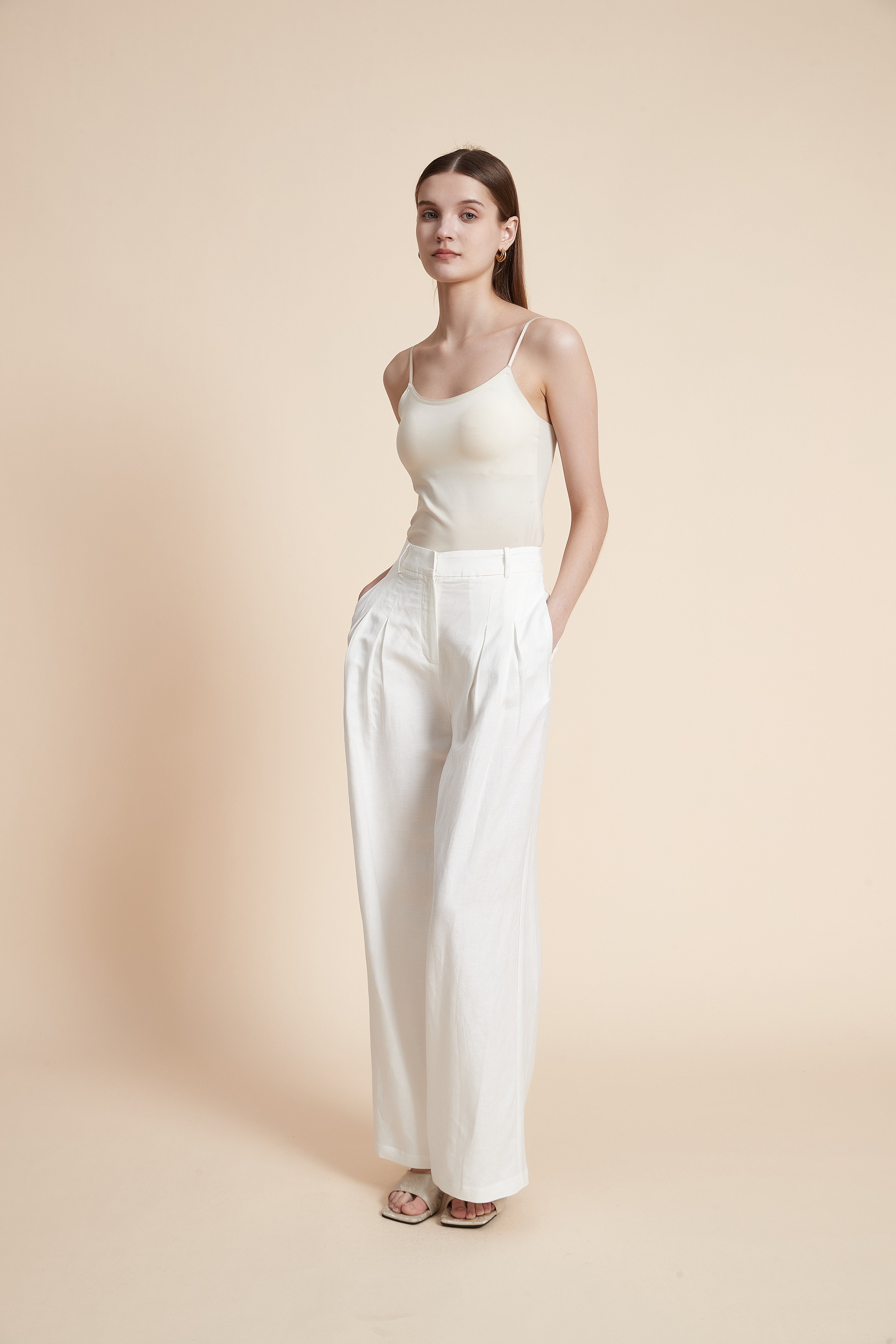 Wide Plain Pants with Pockets