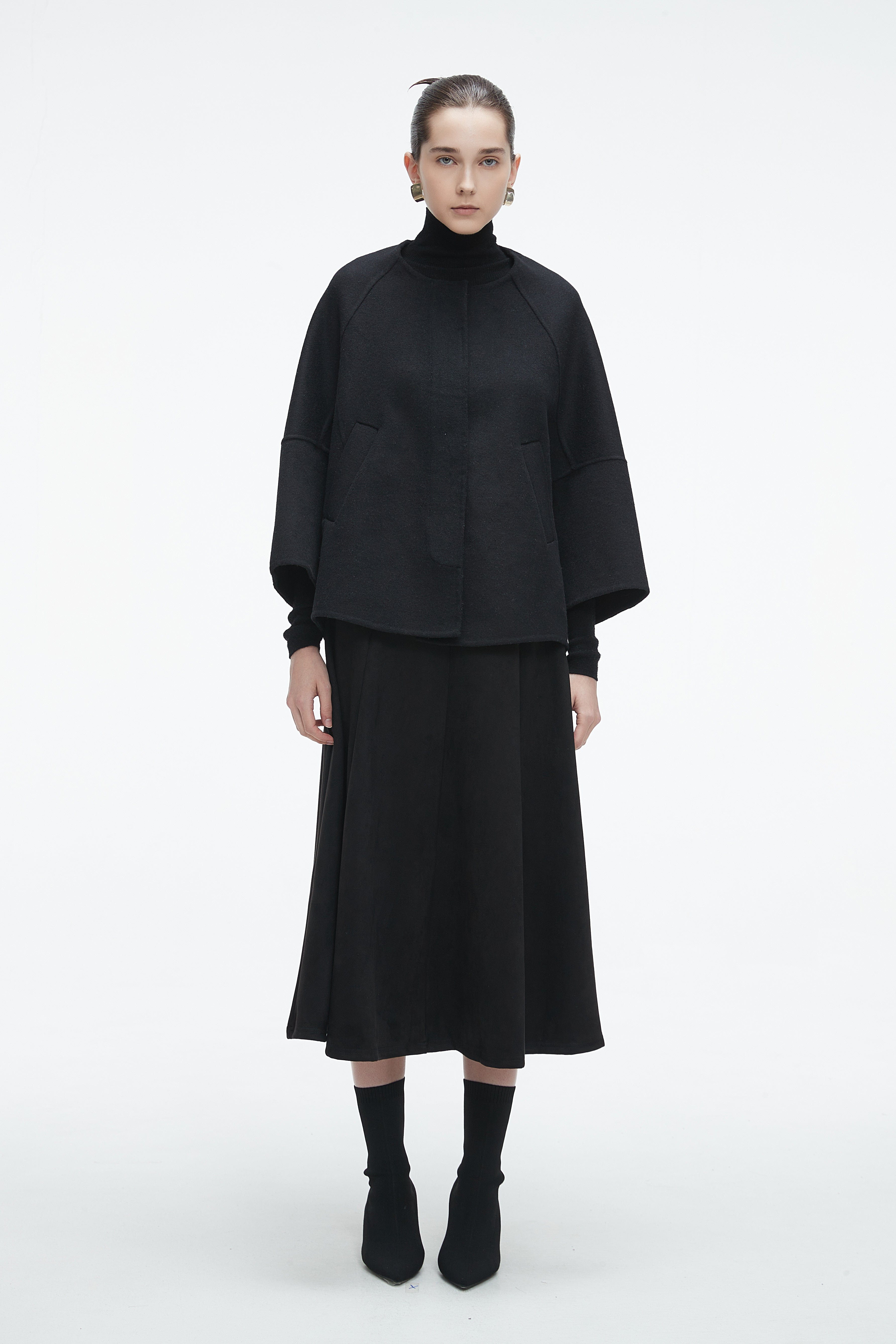 Yola Solid Long Wide Sleeve Jacket for Work