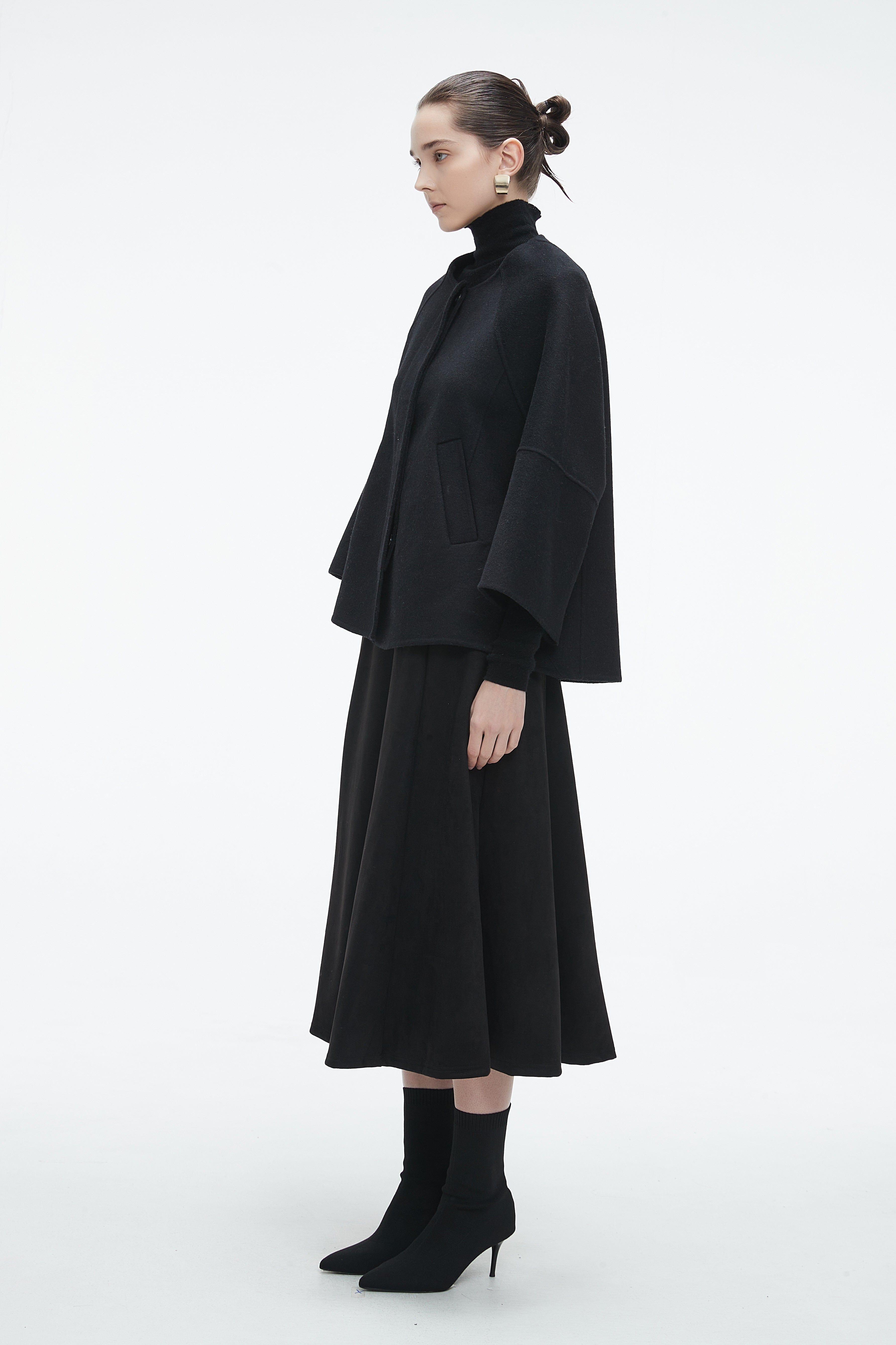 Yola Solid Long Wide Sleeve Jacket for Work