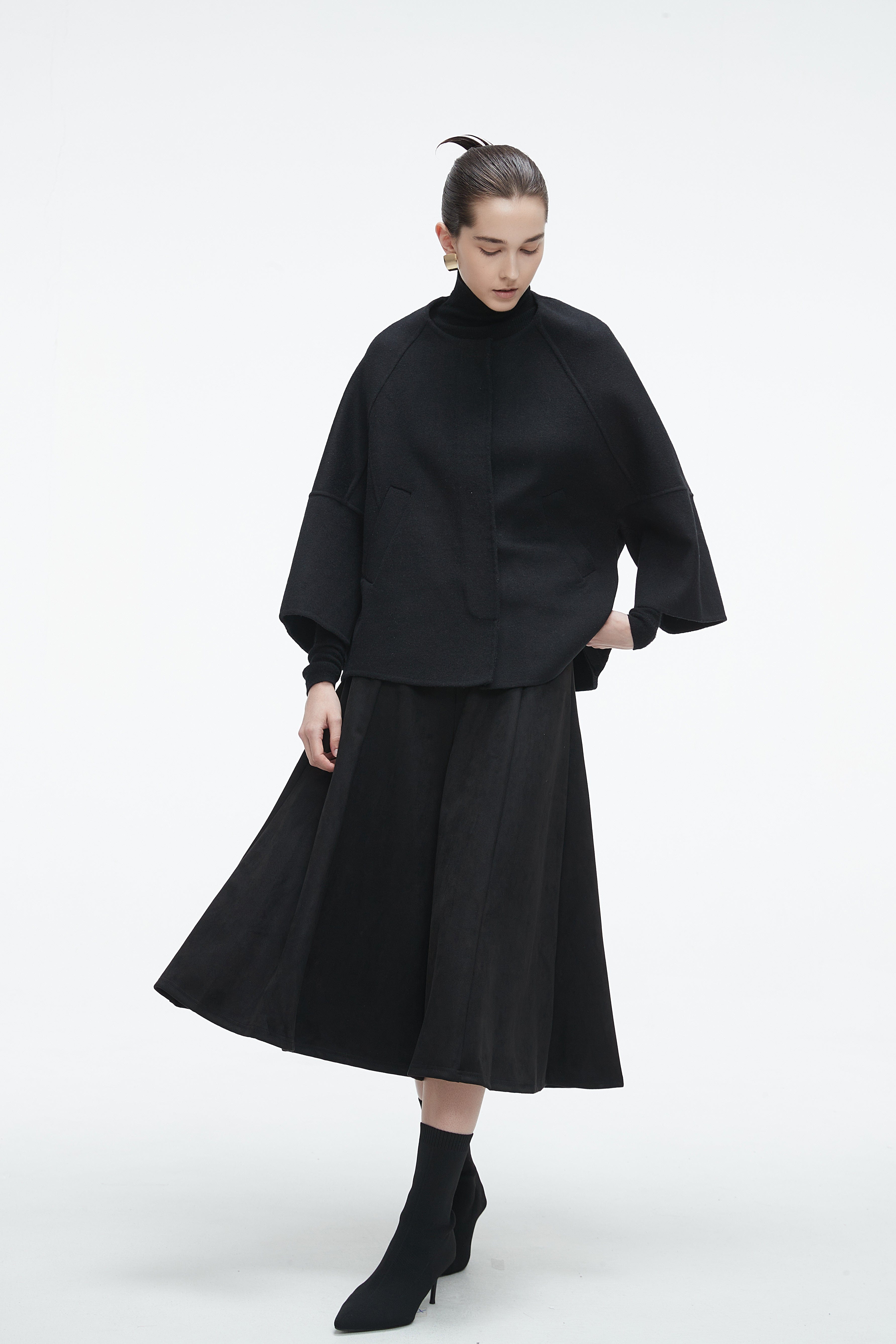 Yola Solid Long Wide Sleeve Jacket for Work