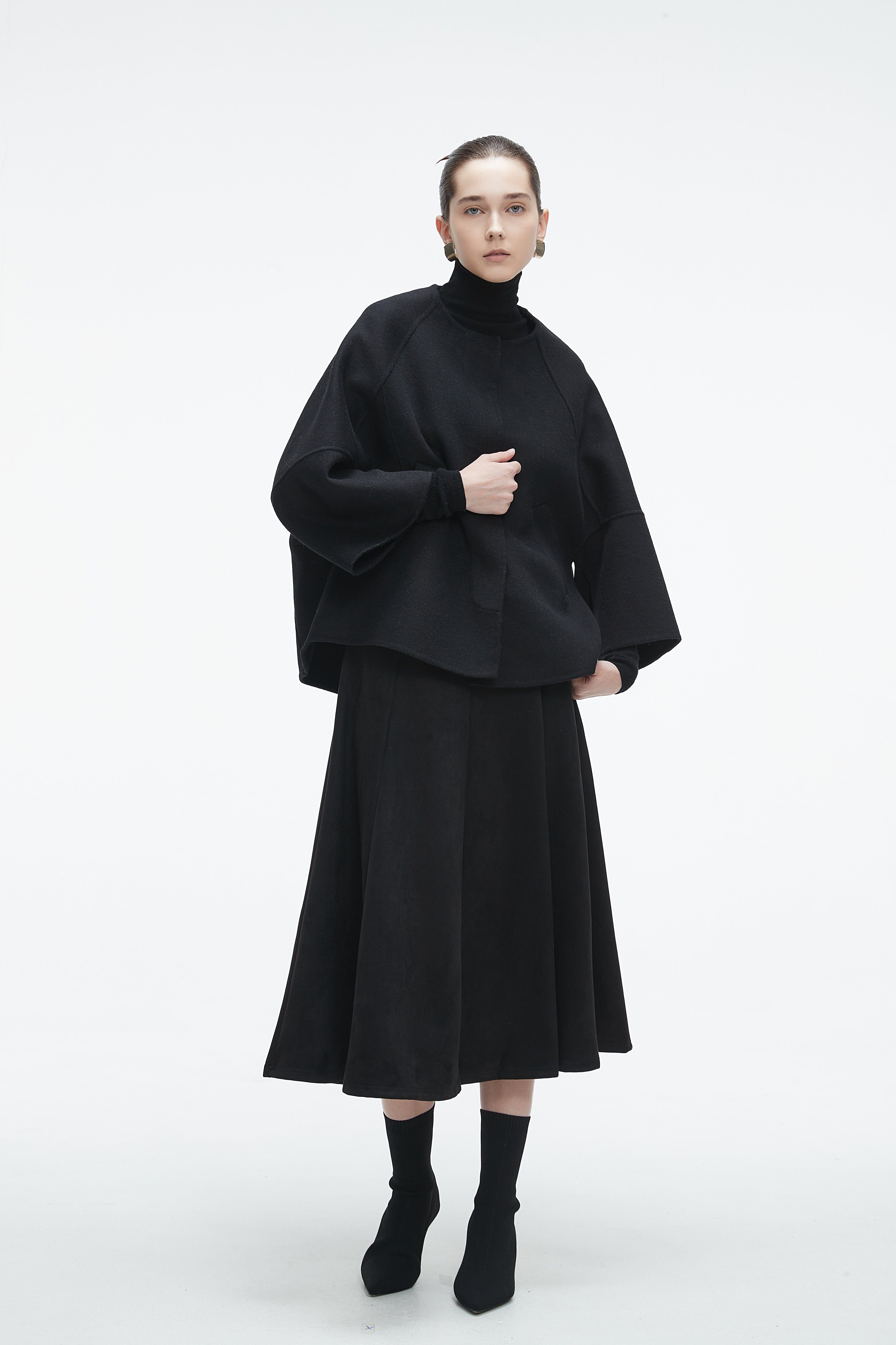 Yola Solid Long Wide Sleeve Jacket for Work