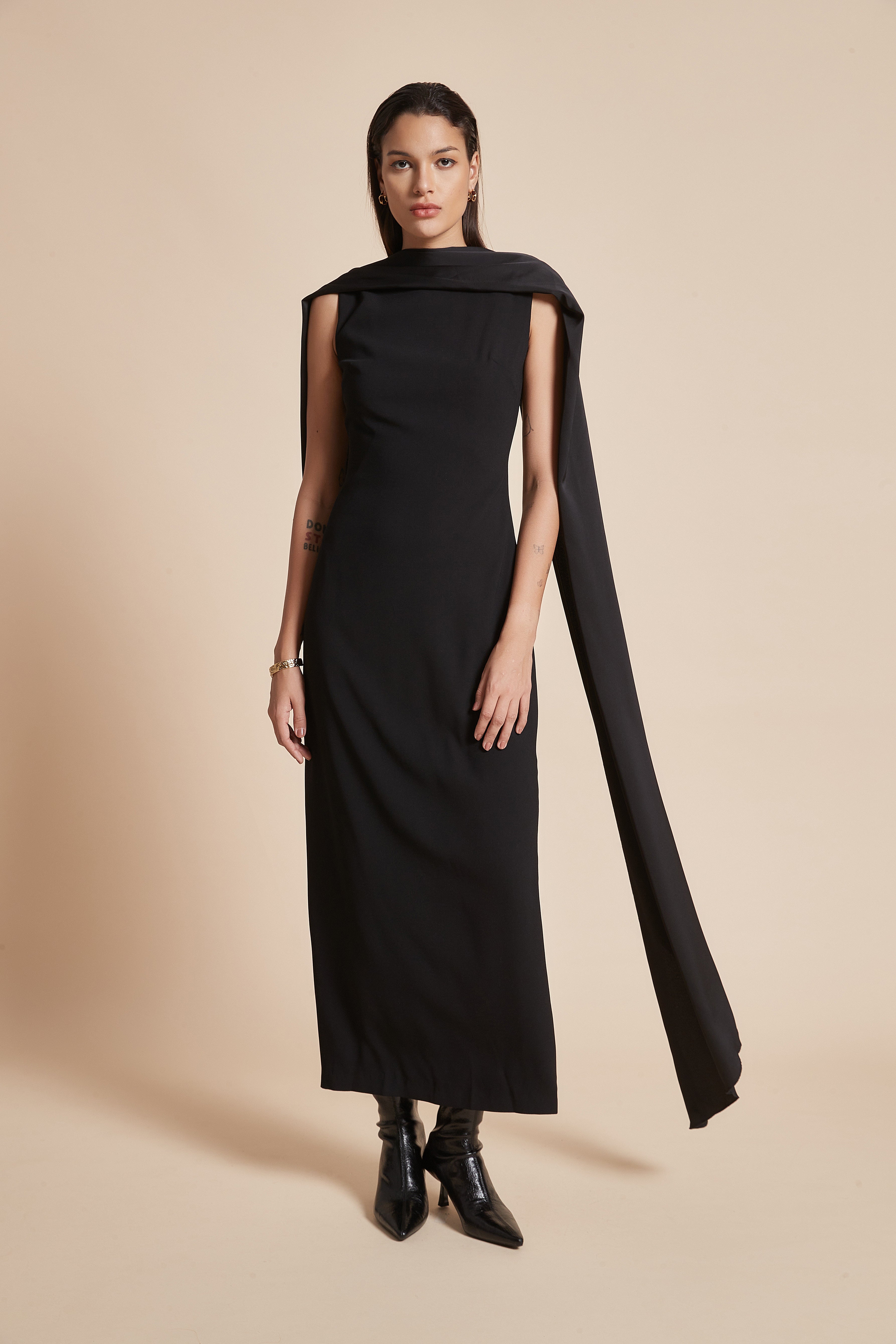 Plain Long Sleeveless Women's Dress