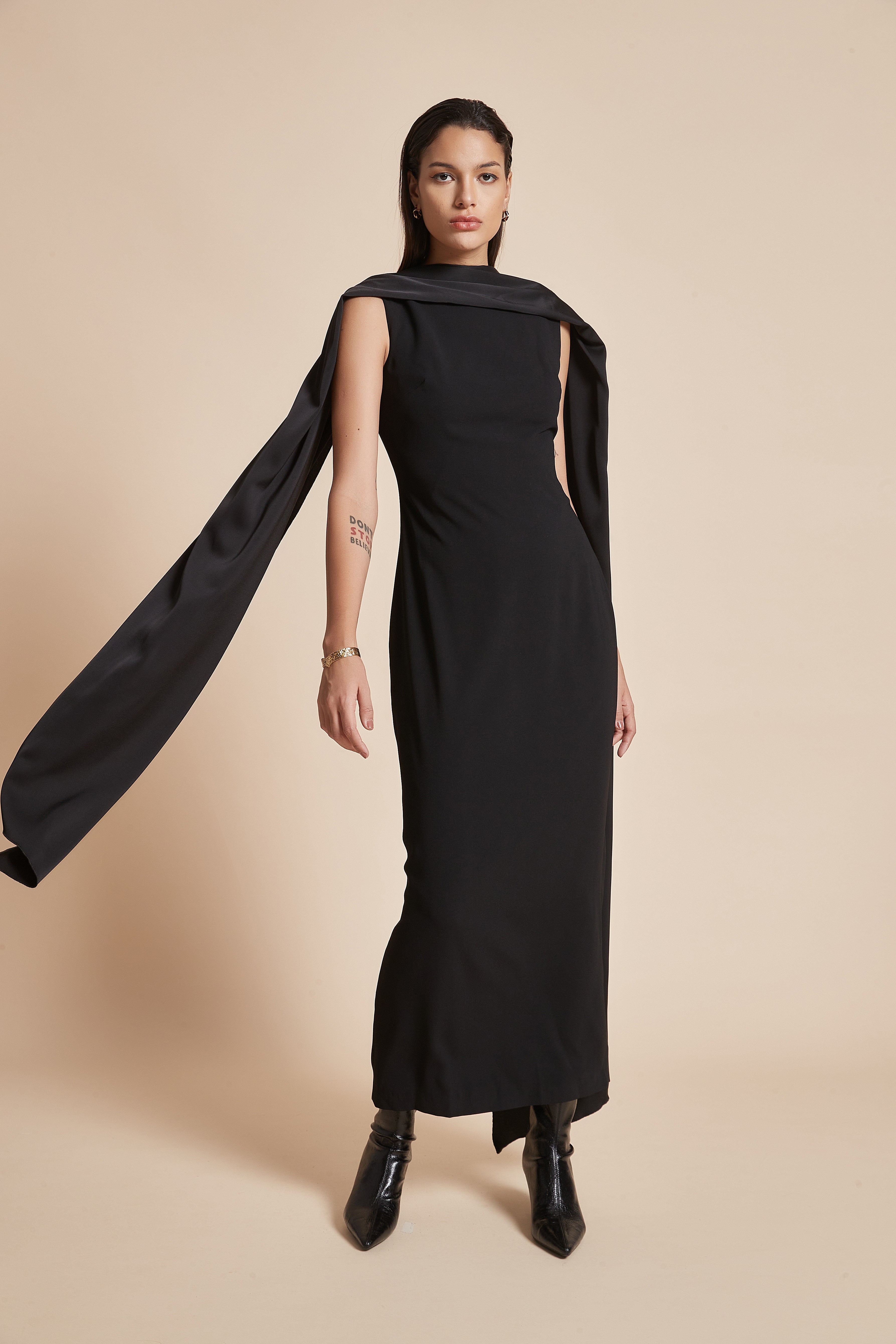 Plain Long Sleeveless Women's Dress