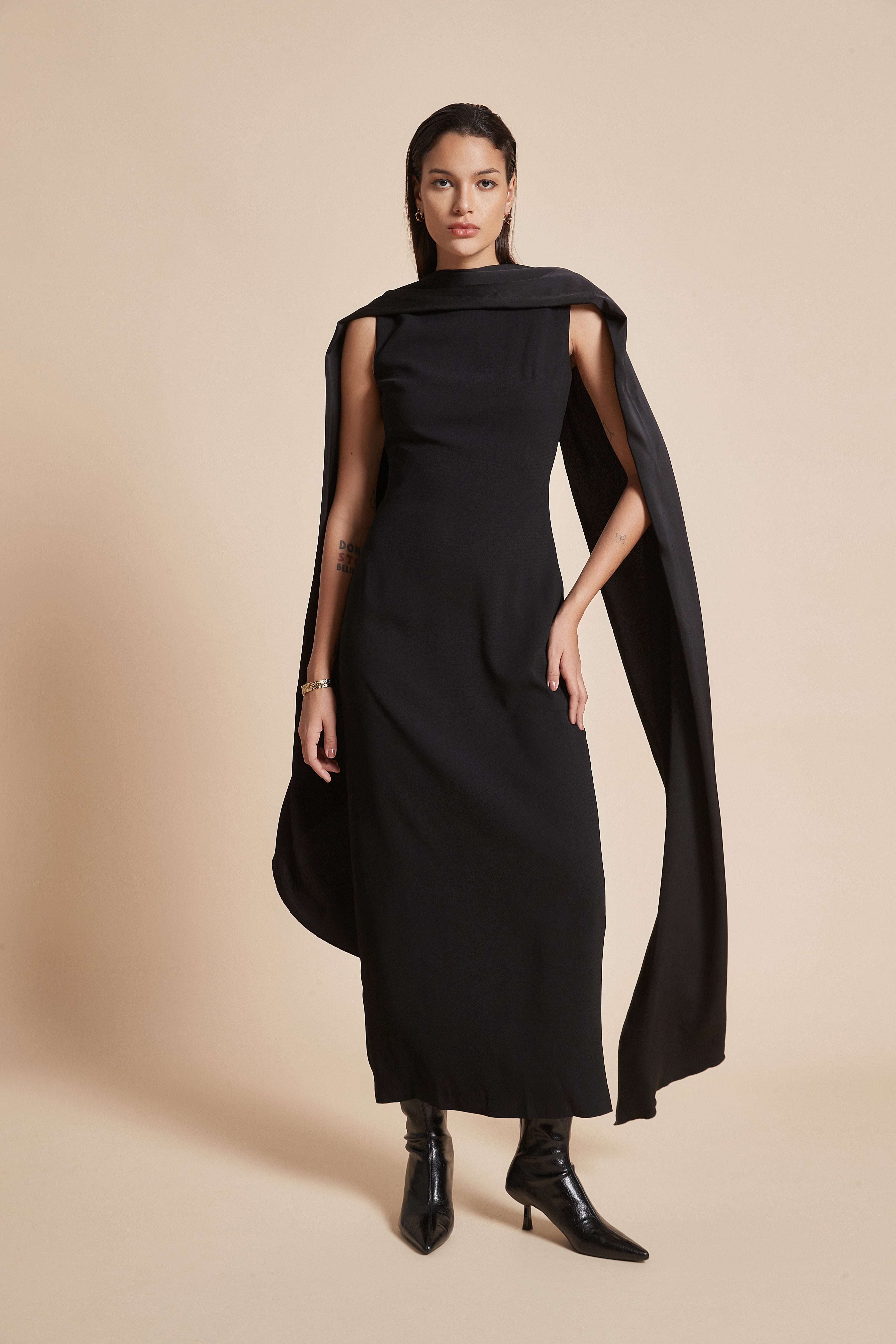 Plain Long Sleeveless Women's Dress
