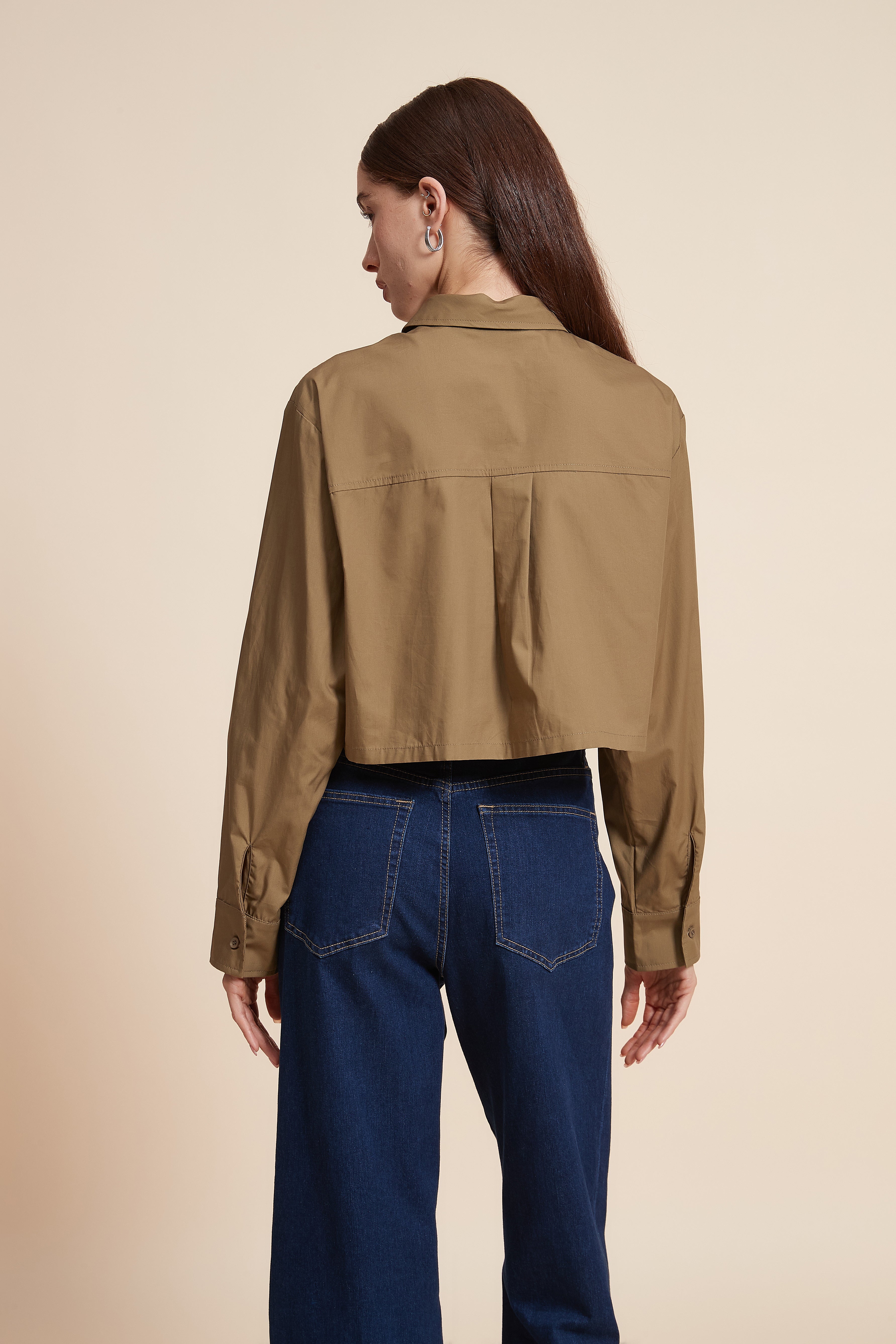 Plain Short Sleeve Blouse with Pockets