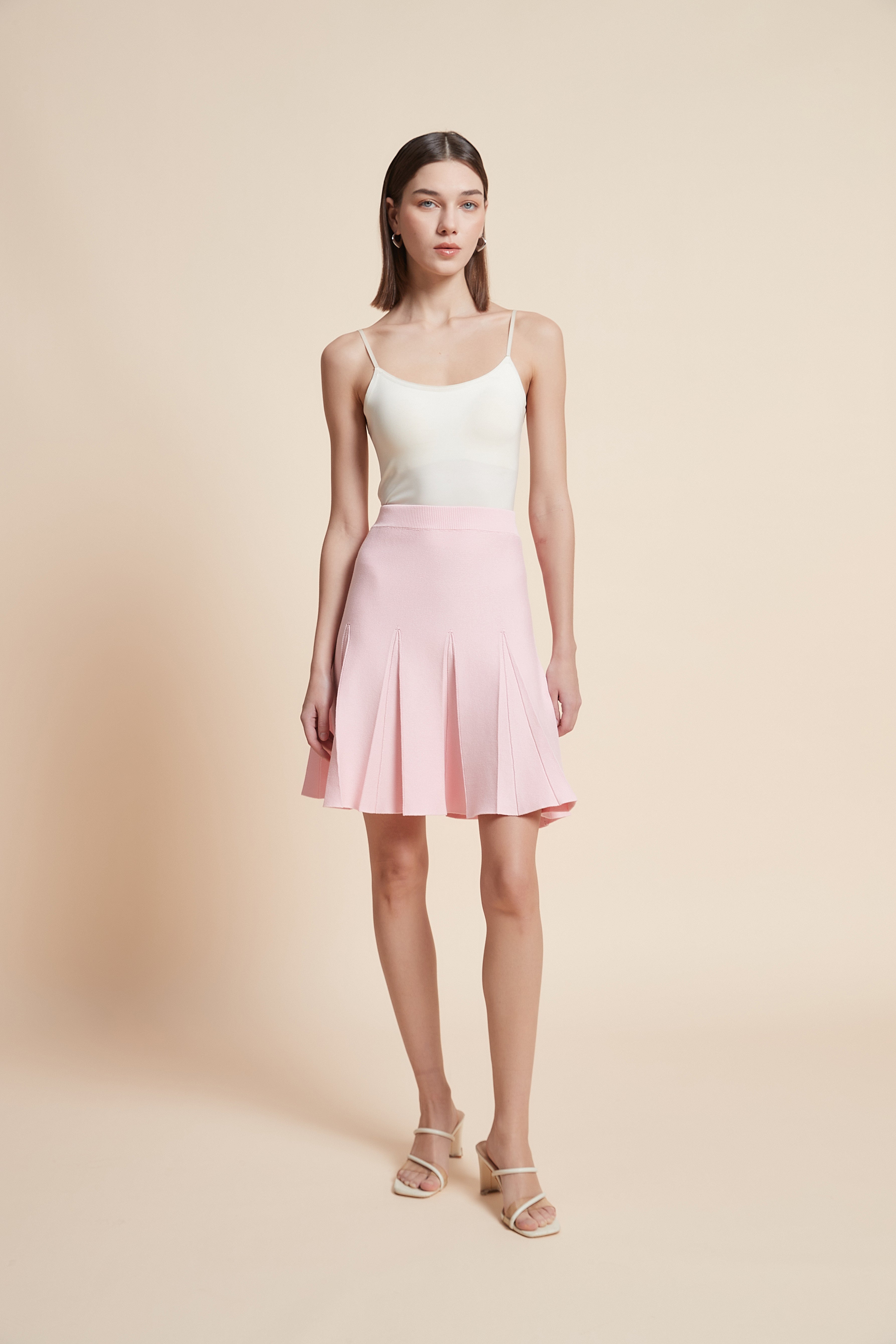 Plain Ruffled Mini Skirt