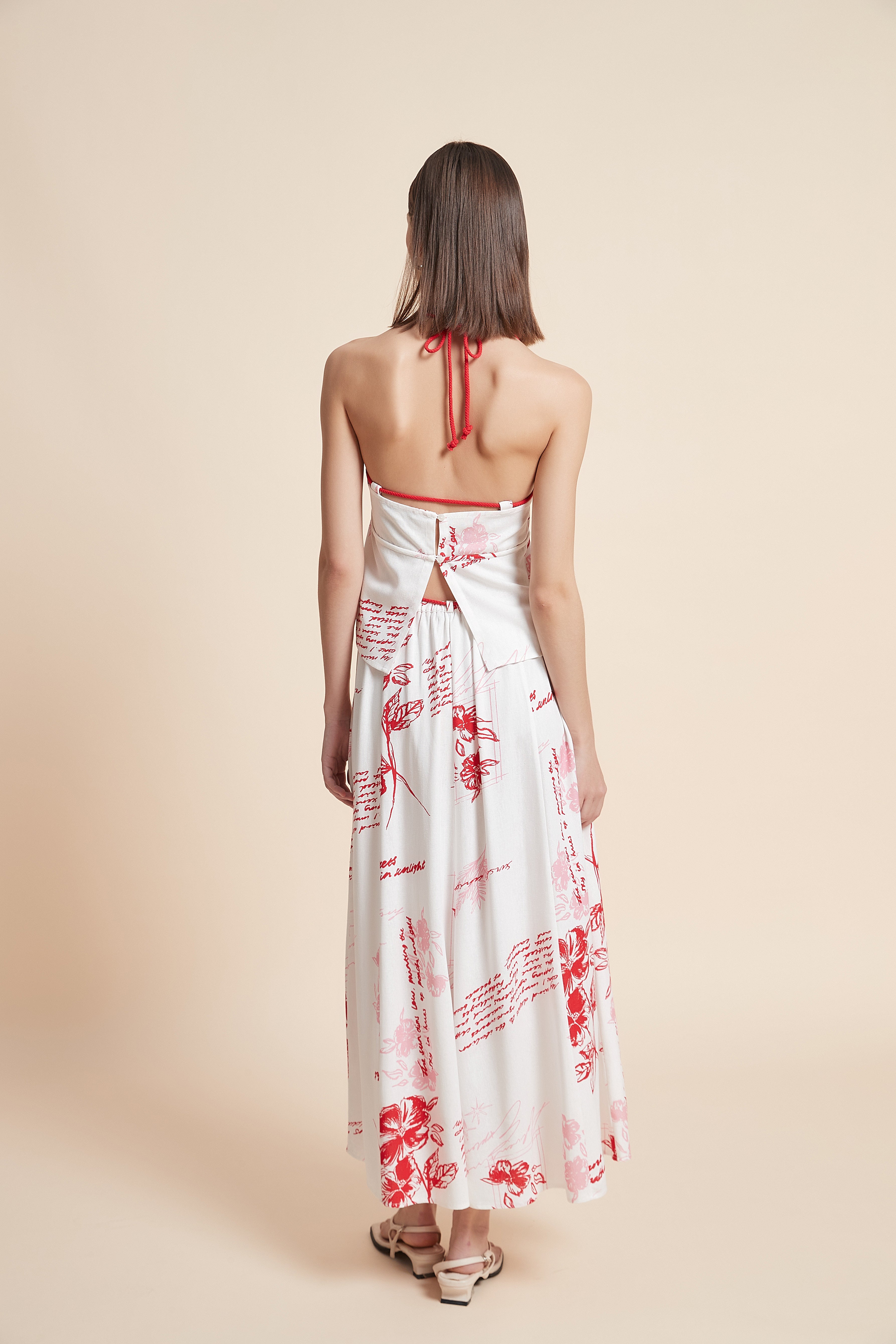 Floral Flared Midi Skirt