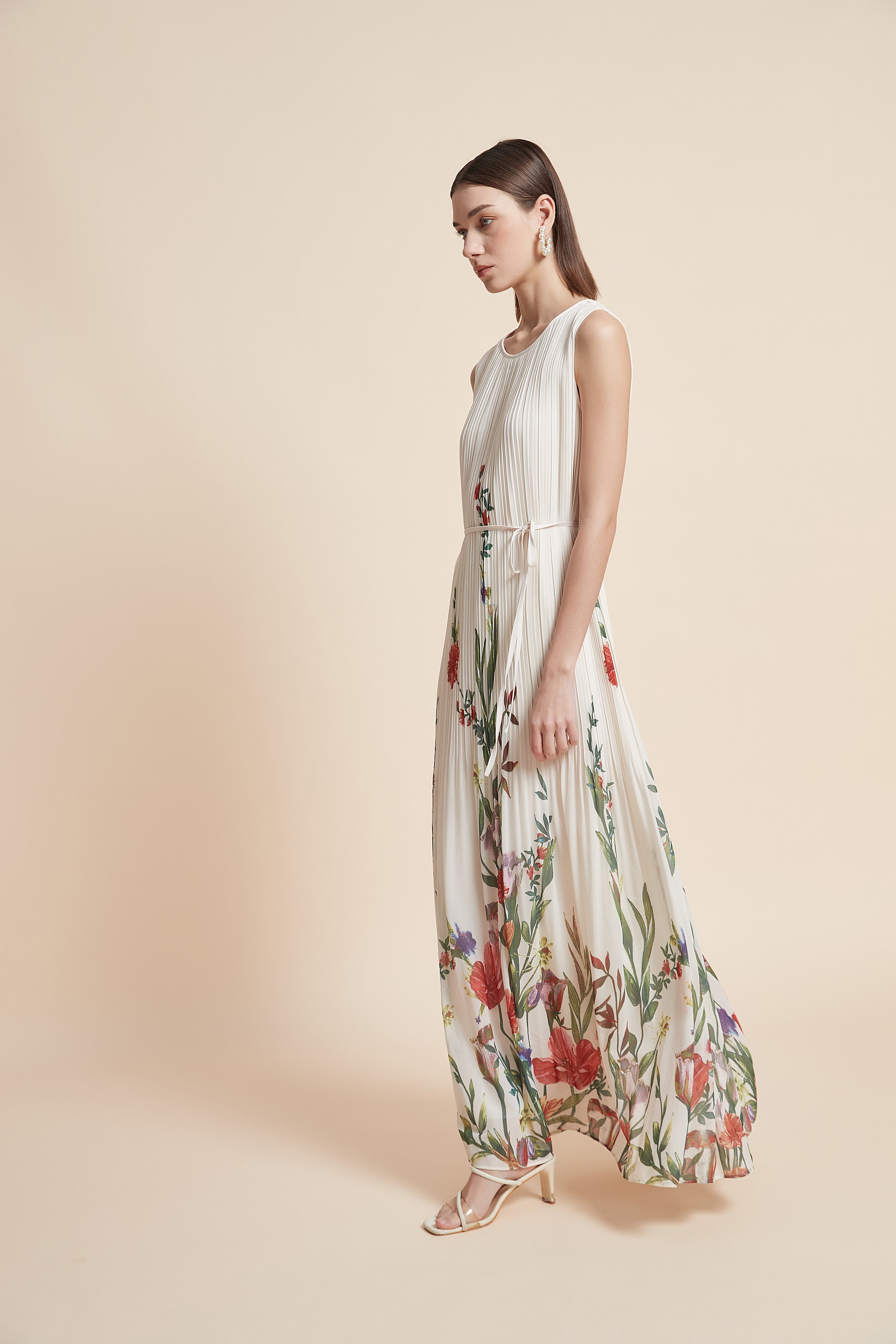 Print Sleeveless Long Dress